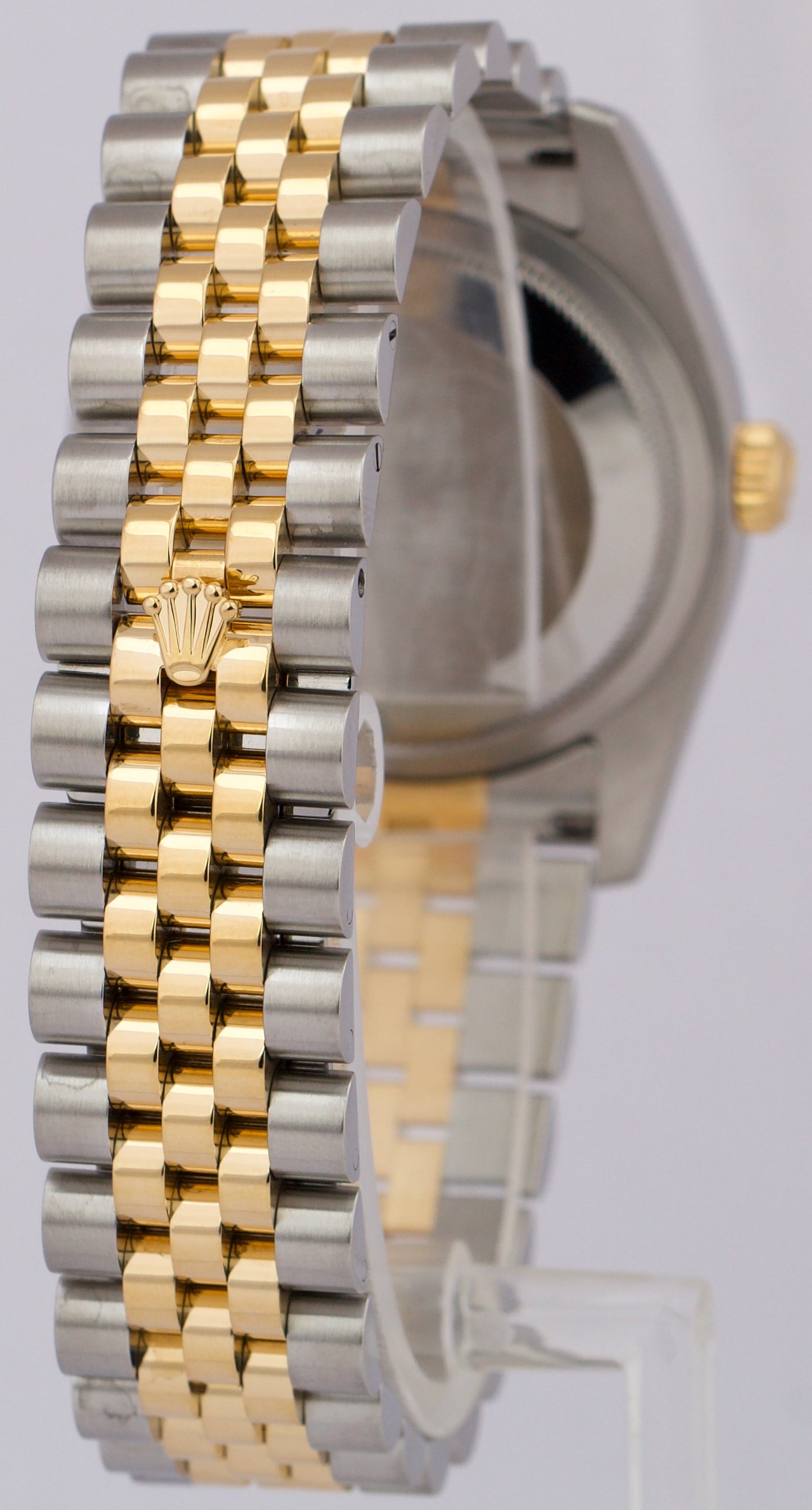 MINT Rolex DateJust 36mm WHITE DIAMOND 18K Gold SUPER JUBILEE 116233 Watch
