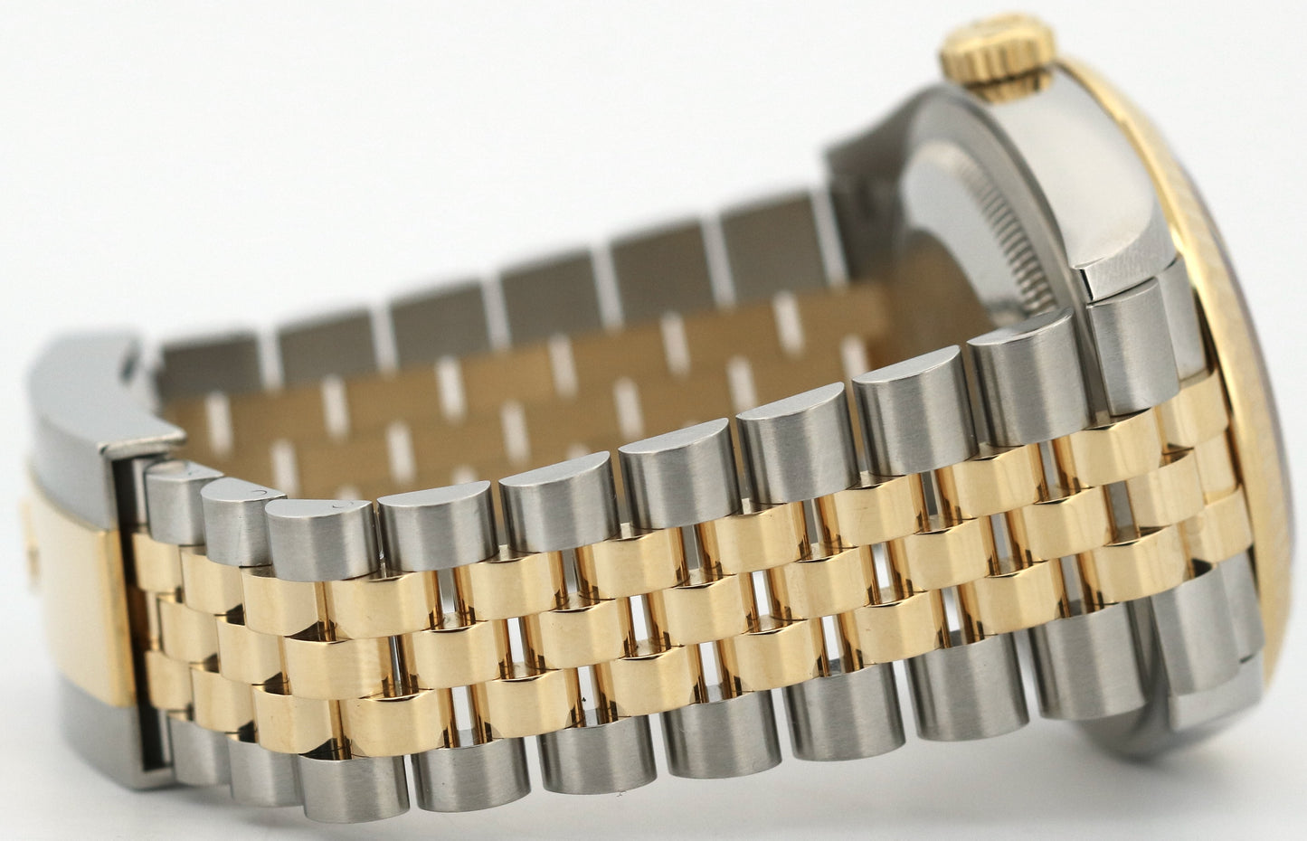 Rolex DateJust 36 WHITE ROMAN 18K Yellow Gold Steel JUBILEE Fluted 36mm 126233