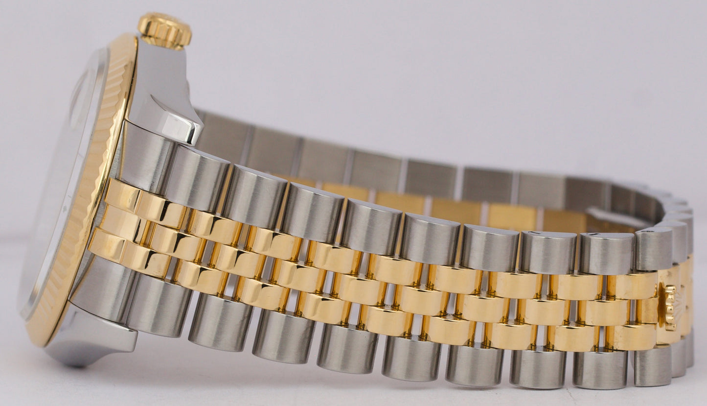 MINT Rolex DateJust 36mm WHITE DIAMOND 18K Gold SUPER JUBILEE 116233 Watch