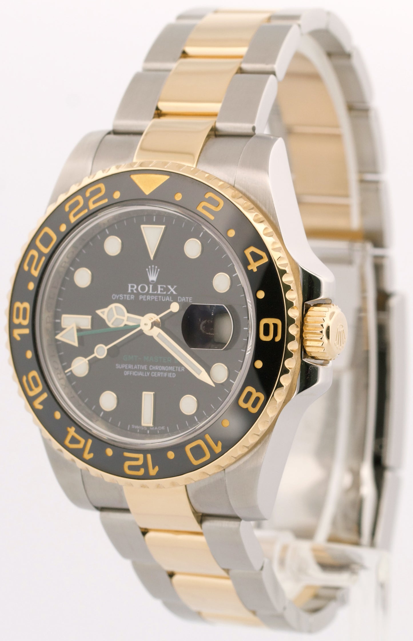 Rolex GMT-Master II Ceramic BLACK Two-Tone 18K Gold 40mm 116713 LN Watch BOX
