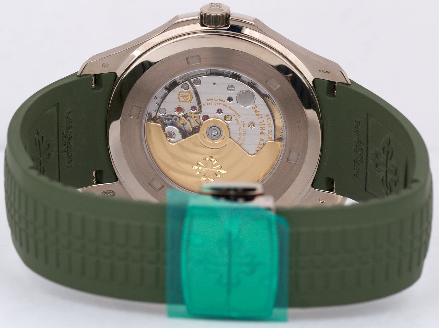 MINT Patek Philippe Aquanaut GREEN 18K White Gold Rubber 42.2mm Watch 5168G-010