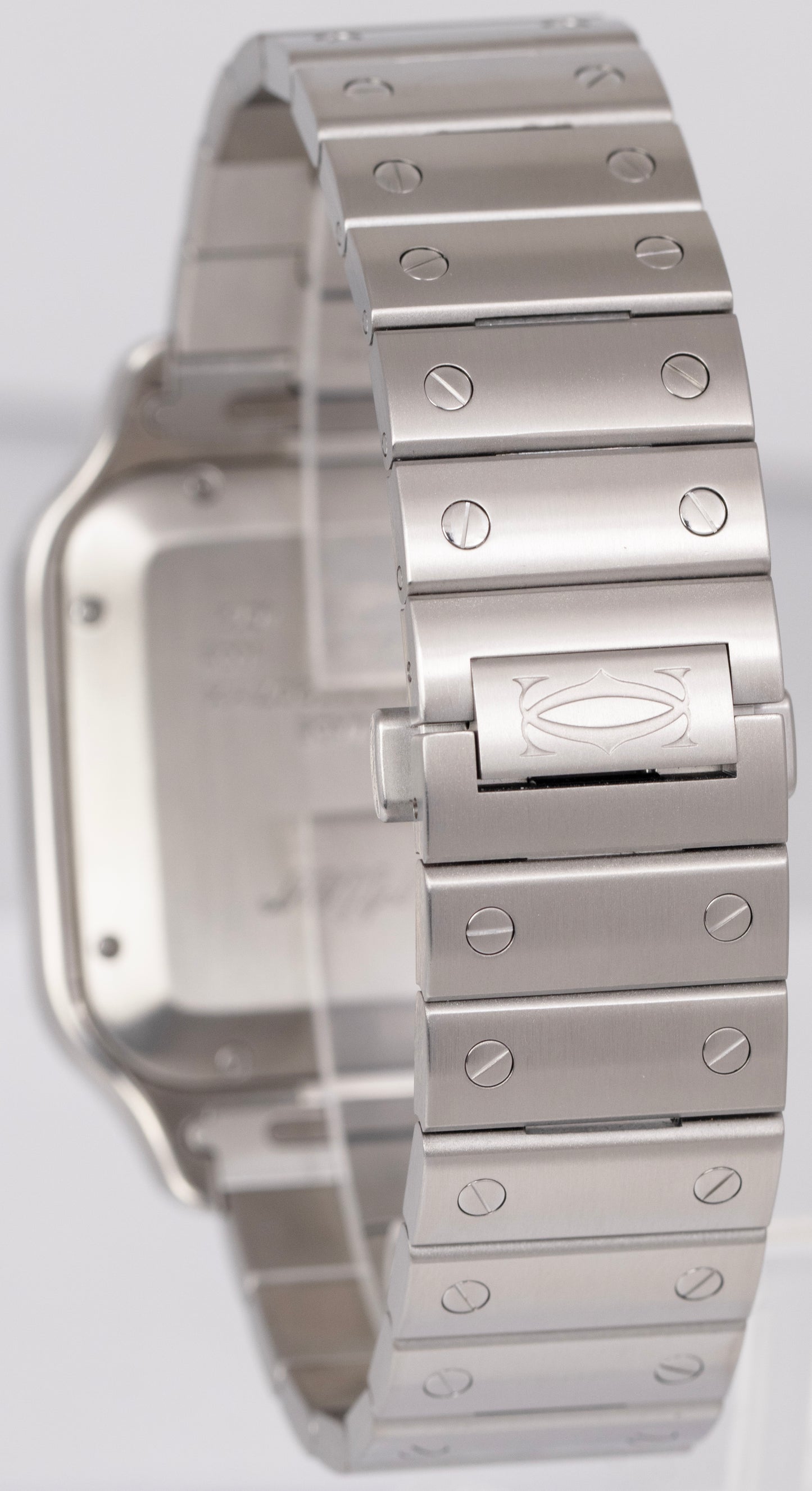 MINT PAPERS Cartier Santos 39.8mm White Stainless Steel Watch 4072 WSSA0009 BOX