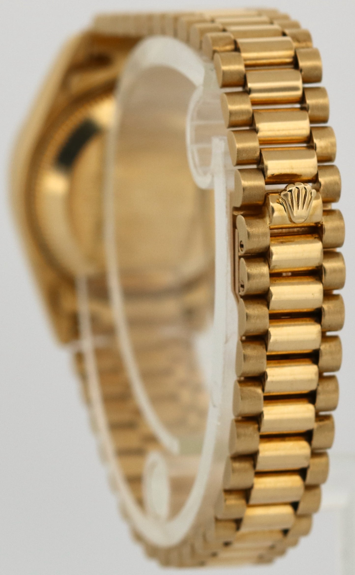 Ladies Rolex DateJust President 26mm BLUE DIAMOND 18K Yellow Gold Watch 69178