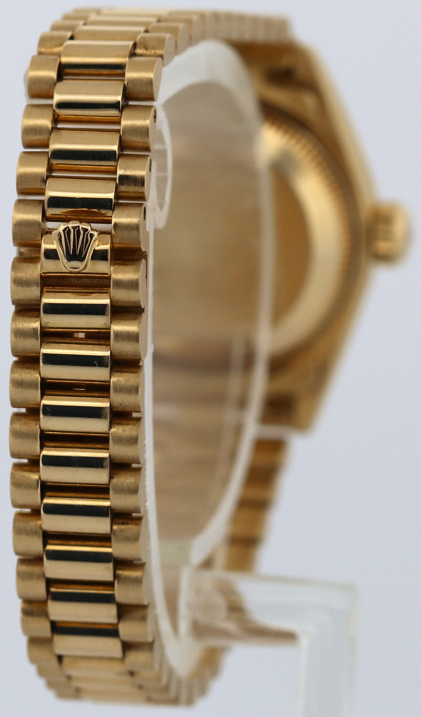Ladies Rolex DateJust President 26mm BLUE DIAMOND 18K Yellow Gold Watch 69178