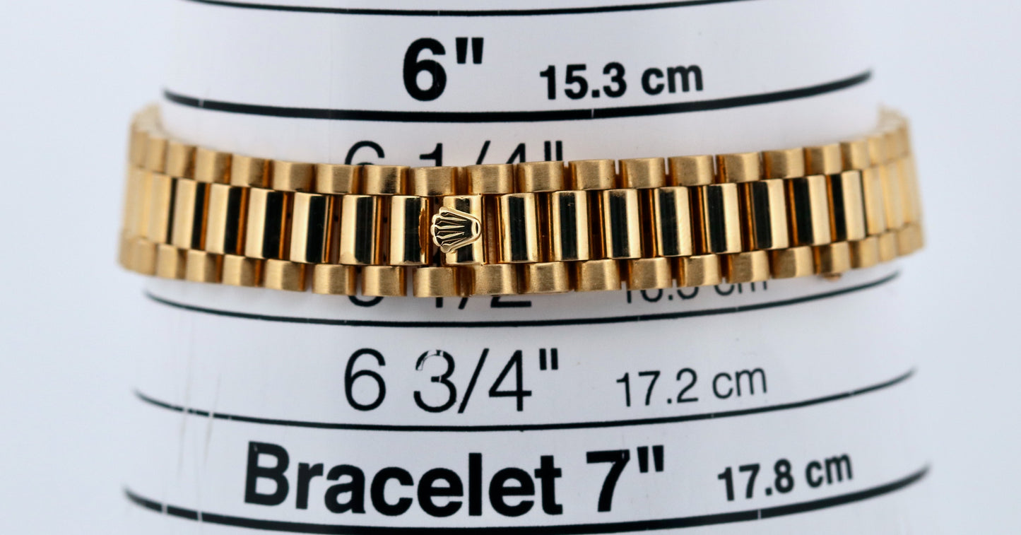 Ladies Rolex DateJust President 26mm BLUE DIAMOND 18K Yellow Gold Watch 69178