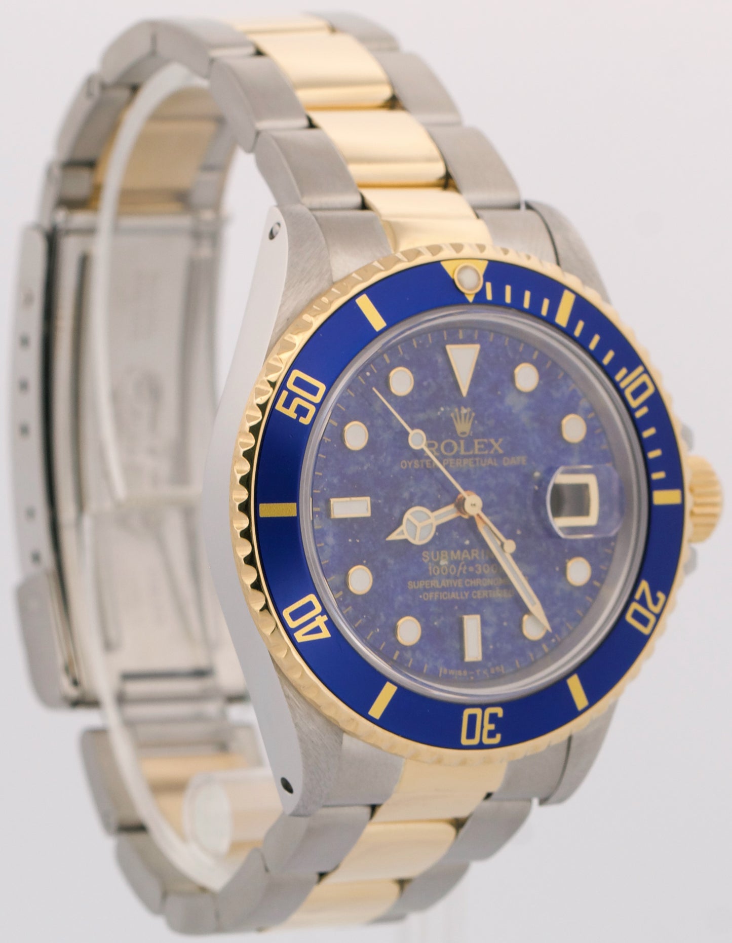 1987 Rolex Submariner Date LAPIS BLUE Two-Tone 18K Gold Steel 40mm 16803 Watch