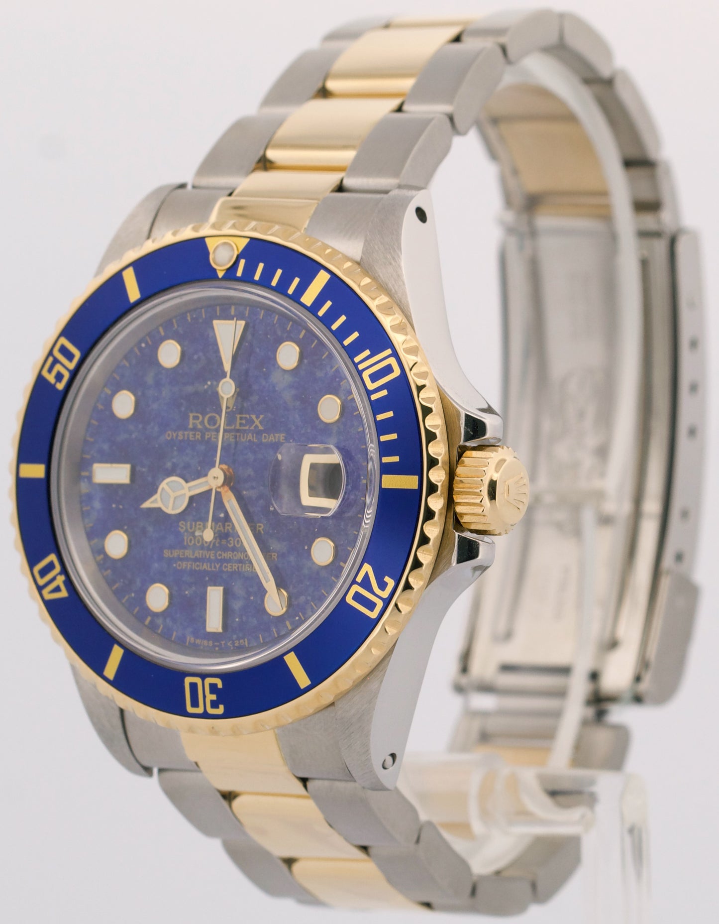 1987 Rolex Submariner Date LAPIS BLUE Two-Tone 18K Gold Steel 40mm 16803 Watch