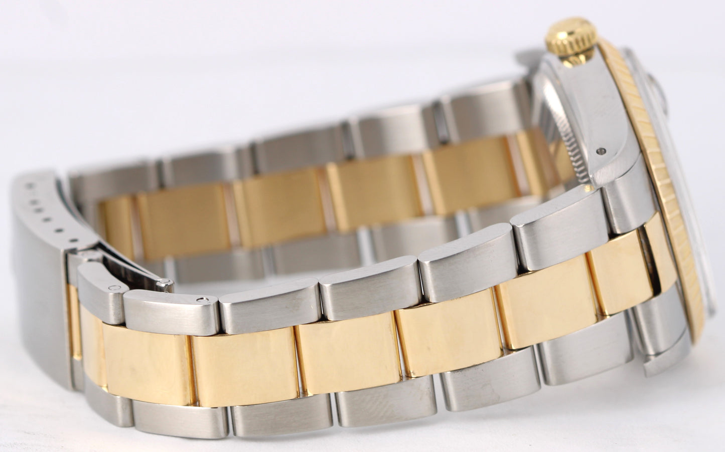 VINTAGE Rolex Oyster Perpetual DATE Two-Tone Gold Steel Black 34mm 15053 Watch