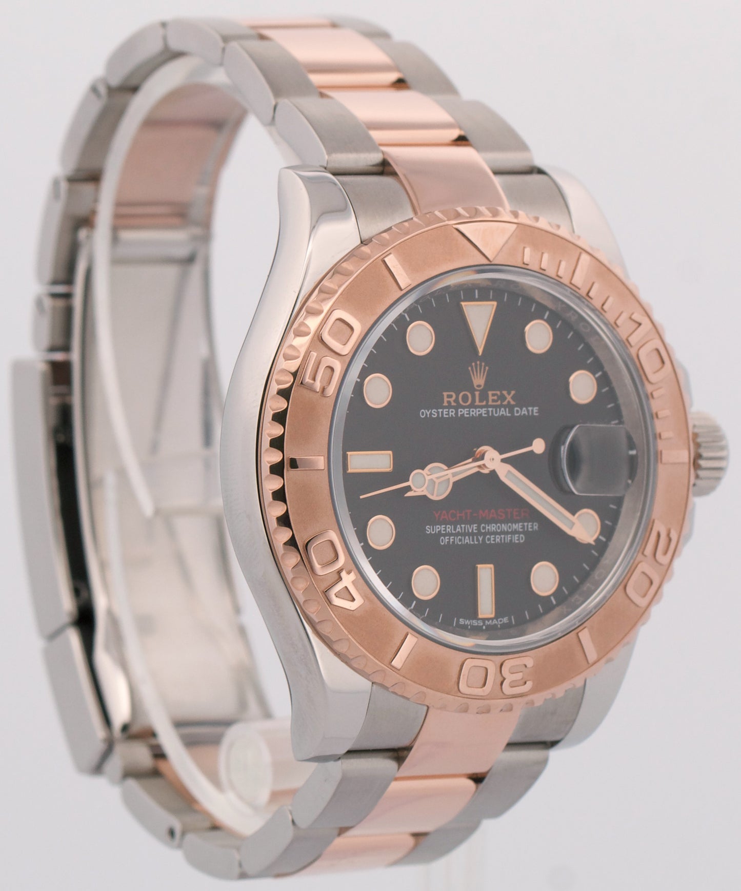 Rolex Yacht-Master BLACK 40mm Two-Tone 18K Rose Gold Stainless YM1 Watch 116621