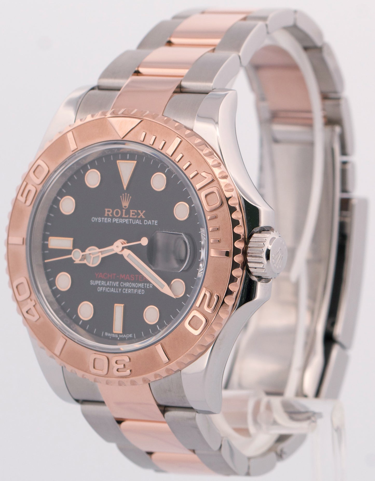 Rolex Yacht-Master BLACK 40mm Two-Tone 18K Rose Gold Stainless YM1 Watch 116621