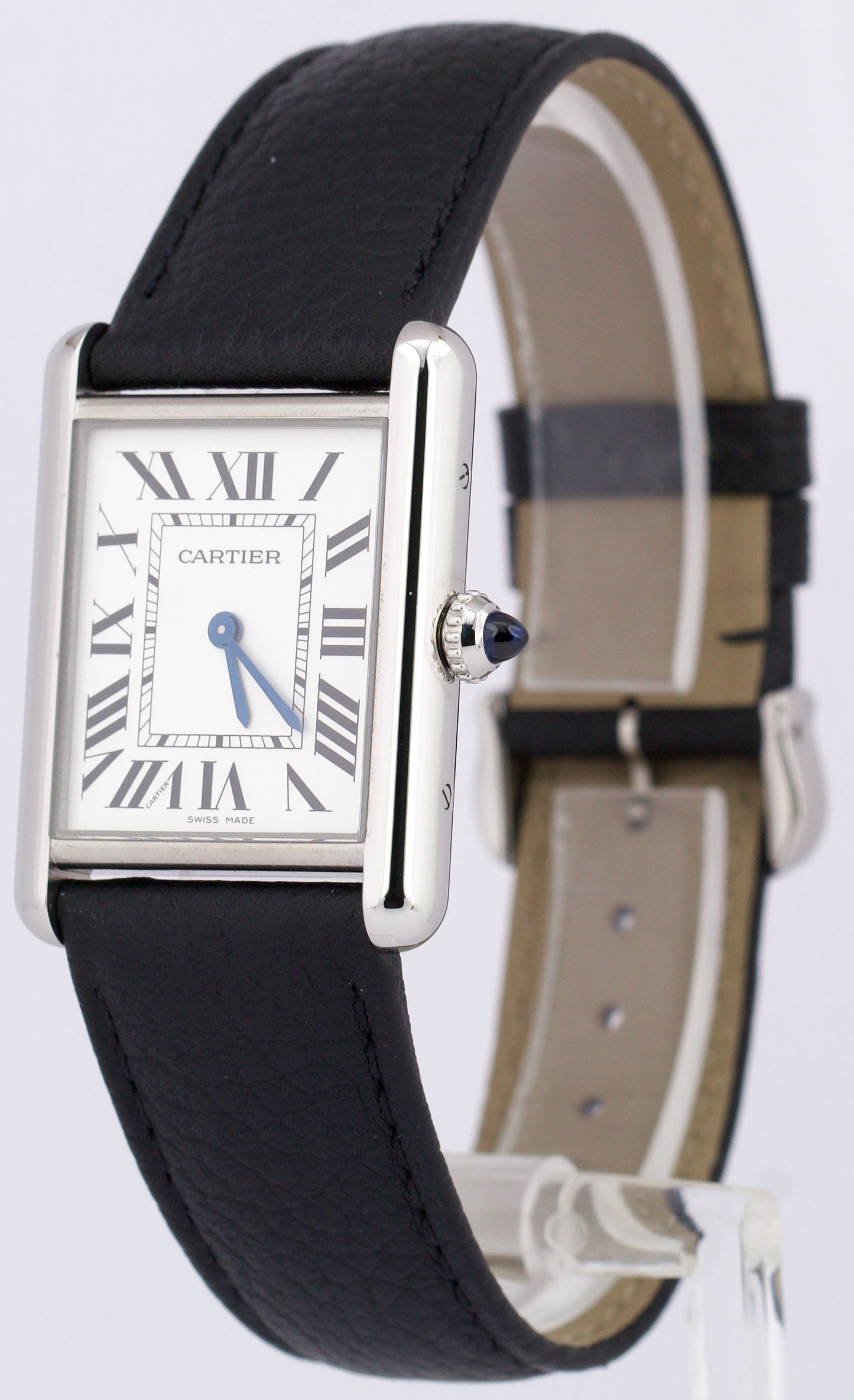 PAPERS Cartier Tank Must Large Quartz Leather 33mm Steel WSTA0041 Watch 4323 BOX
