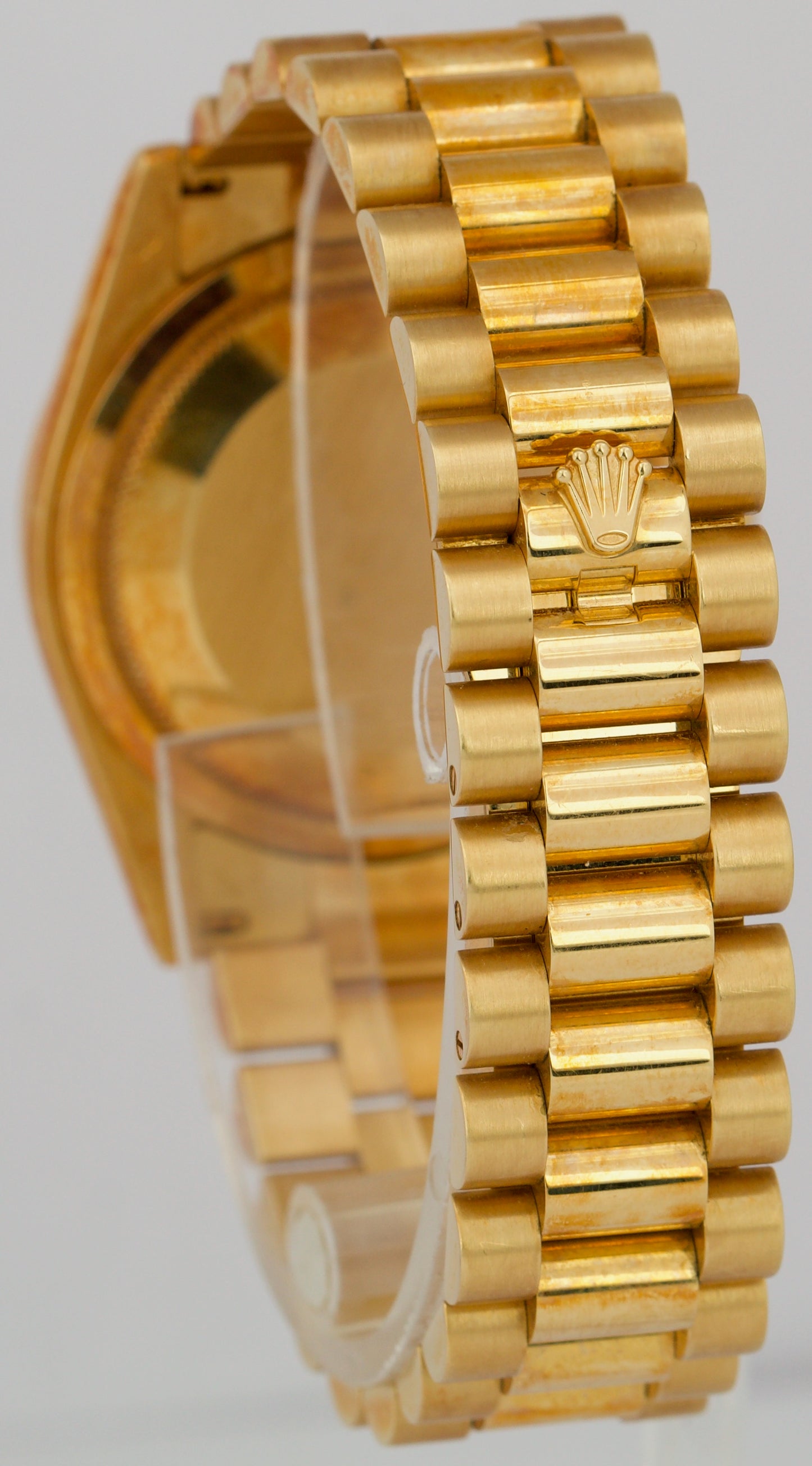 UNPOLISHED PAPERS Rolex Day-Date WHITE ROMAN 36mm 18K Gold PATINA 118238 BOX