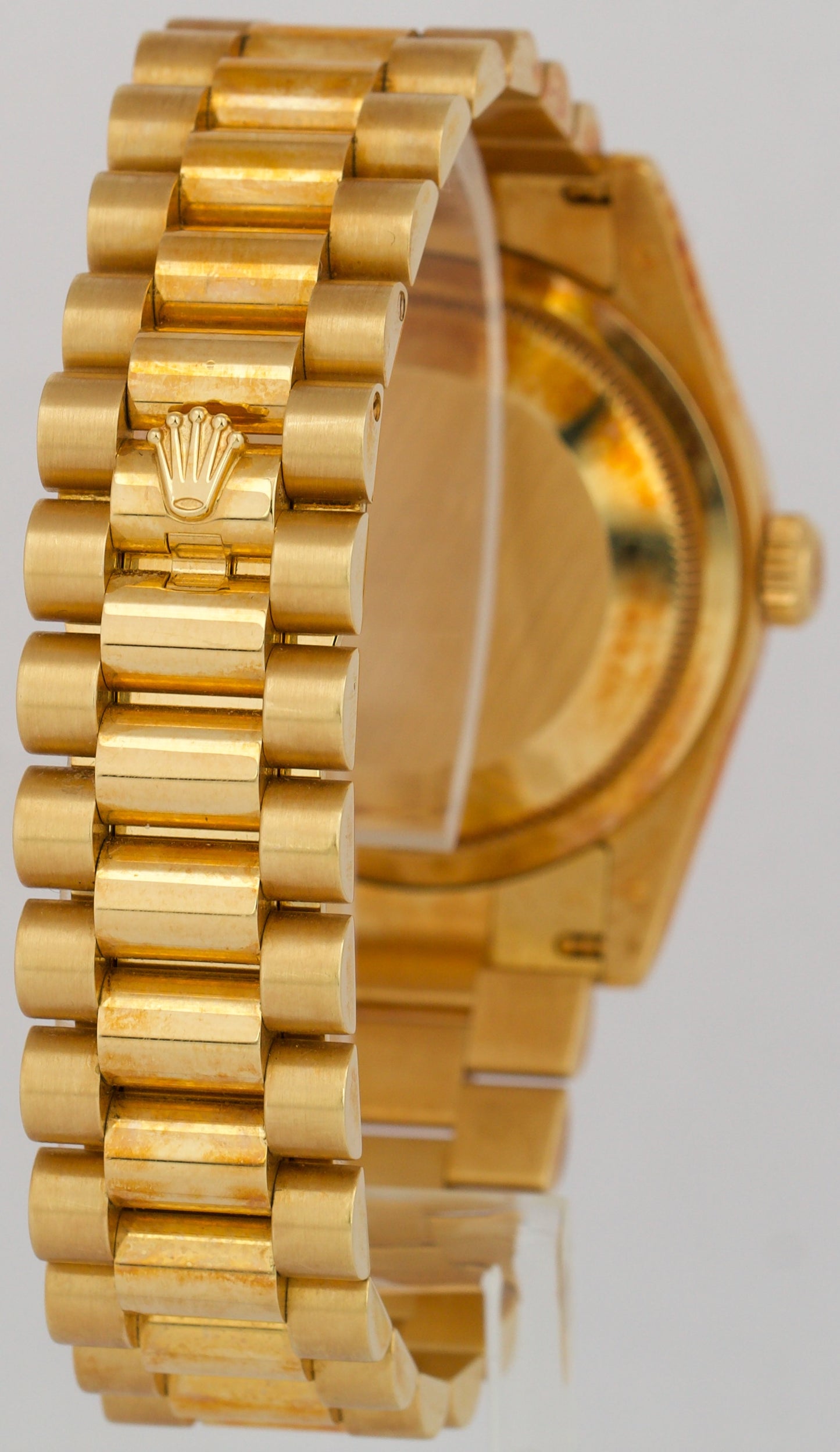 UNPOLISHED PAPERS Rolex Day-Date WHITE ROMAN 36mm 18K Gold PATINA 118238 BOX