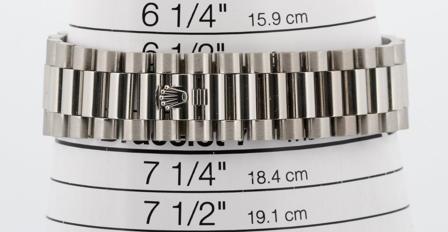Rolex Day-Date President 40mm 950 Platinum GLACIER BLUE MOTIF Smooth 228206 BOX
