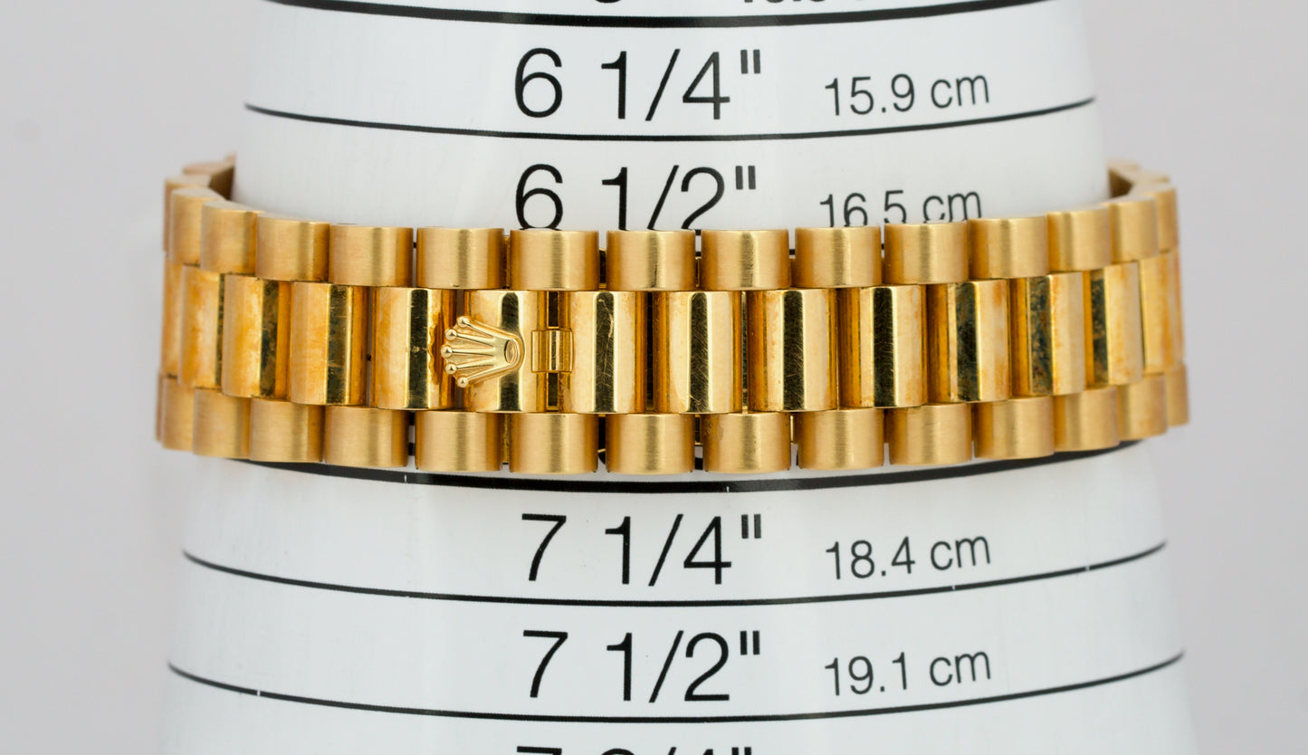 UNPOLISHED PAPERS Rolex Day-Date WHITE ROMAN 36mm 18K Gold PATINA 118238 BOX