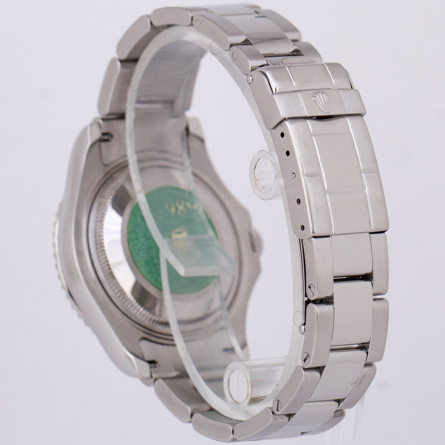 MINT Rolex Yacht-Master Mid-Size PLATINUM Steel 35mm GREEN STICKER 168622 Watch