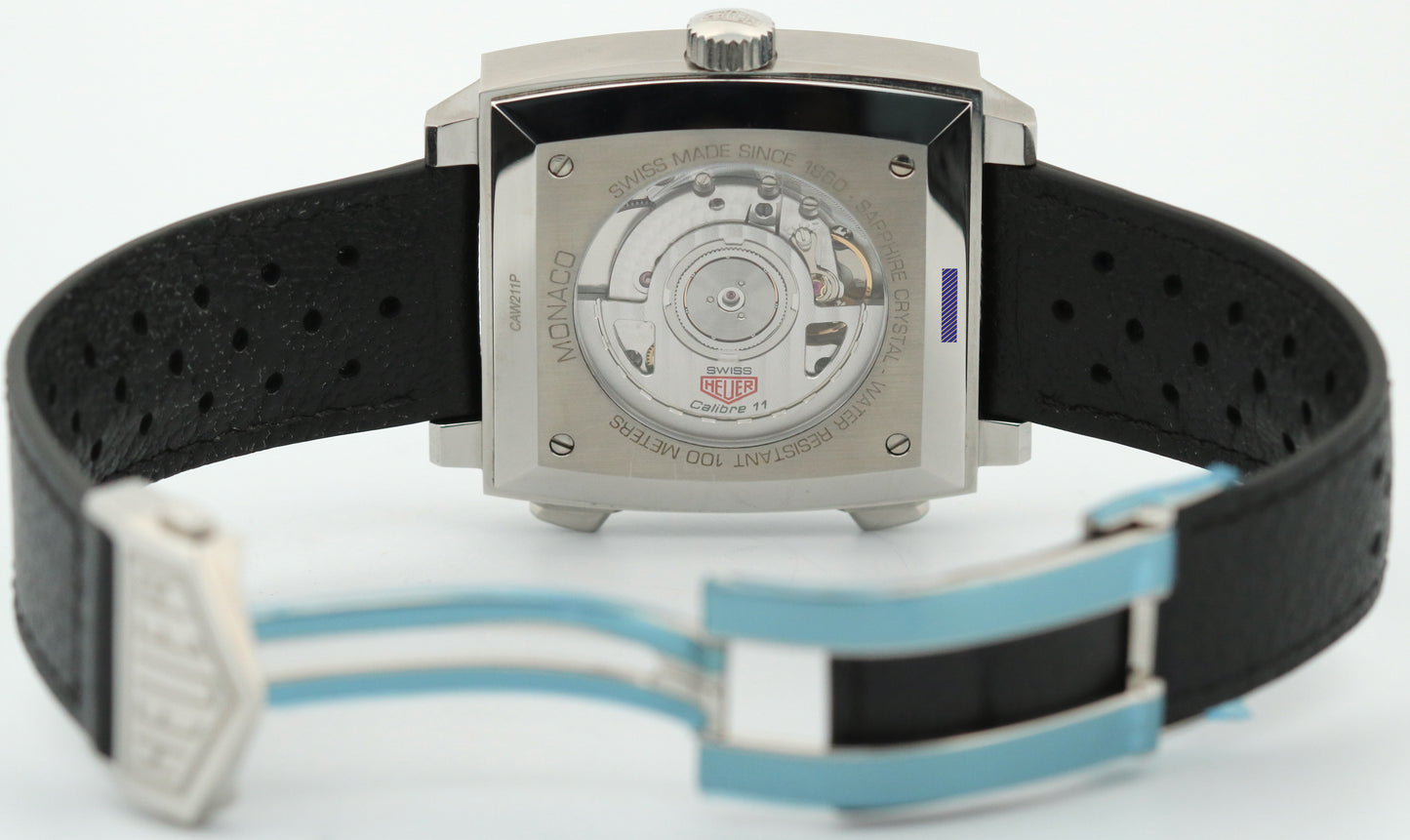 2025 Tag Heuer Monaco STEVE MCQUEEN Blue Leather Steel 39mm CAW211P.FC6356 BOX