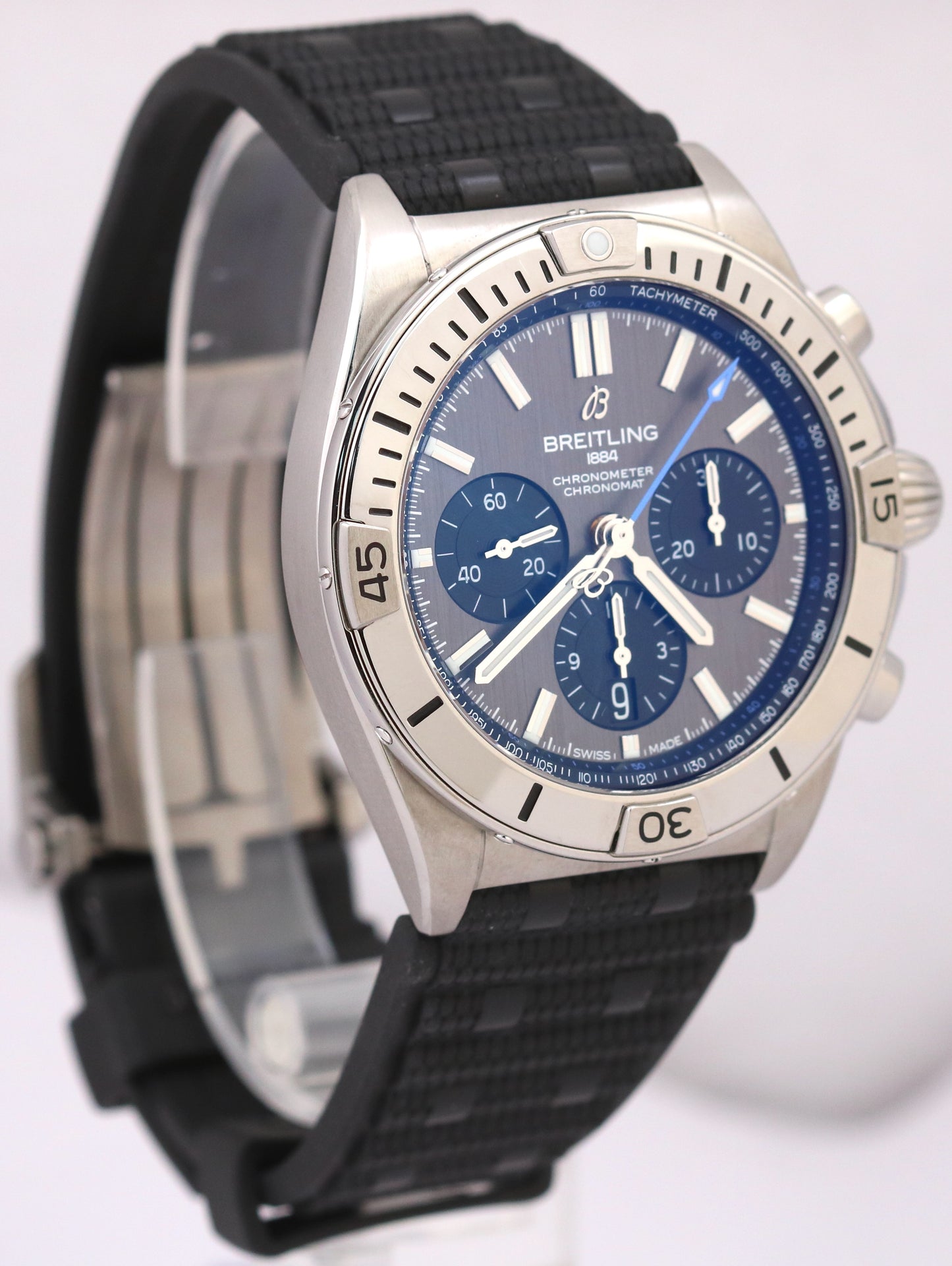 2024 PAPERS Breitling Chronomat B01 TITANIUM Gray Rubber EB0134 42mm Watch BOX