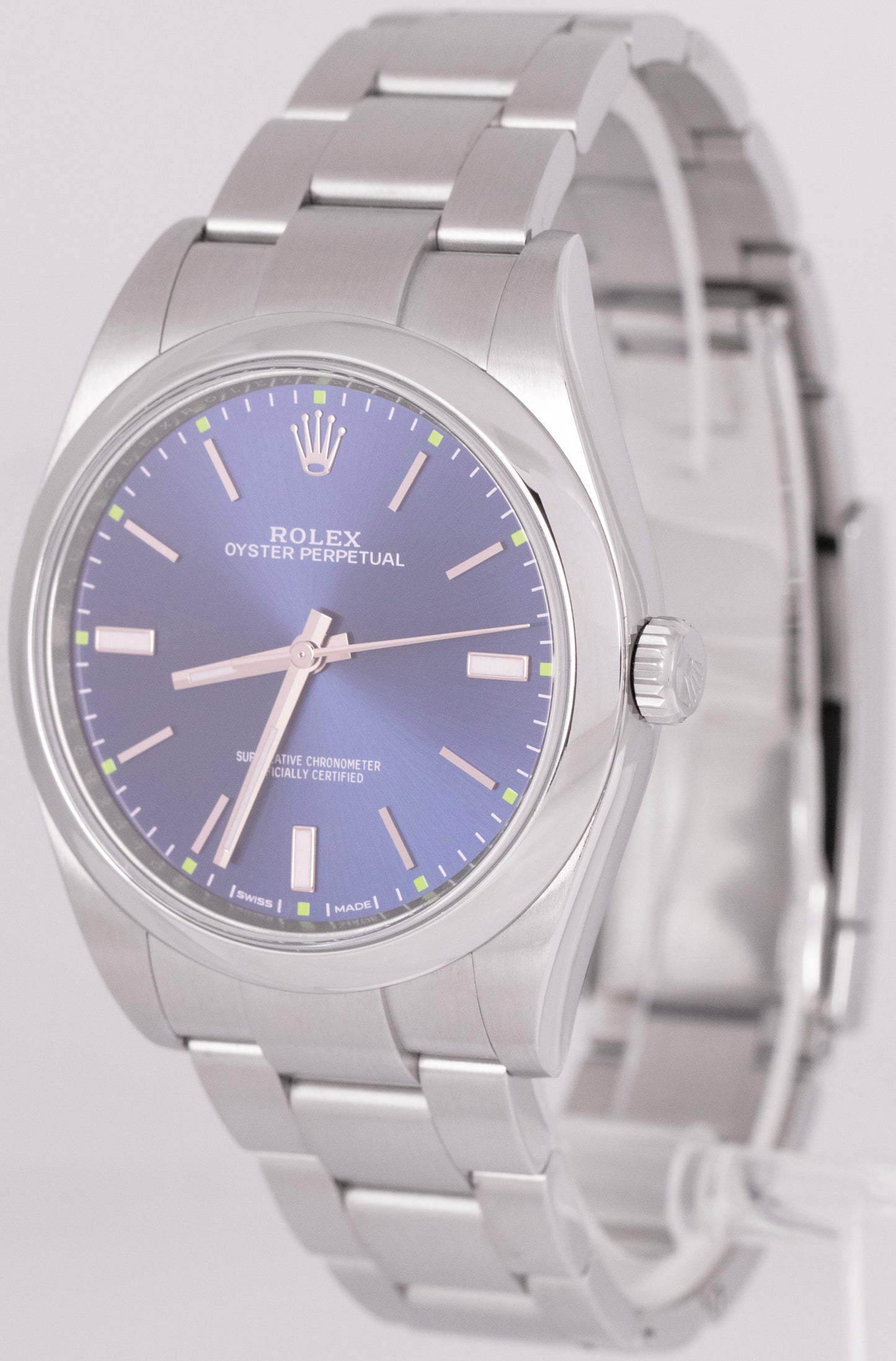 MINT Rolex Oyster Perpetual BLUE 39mm Stainless Steel Automatic Watch 114300 BOX