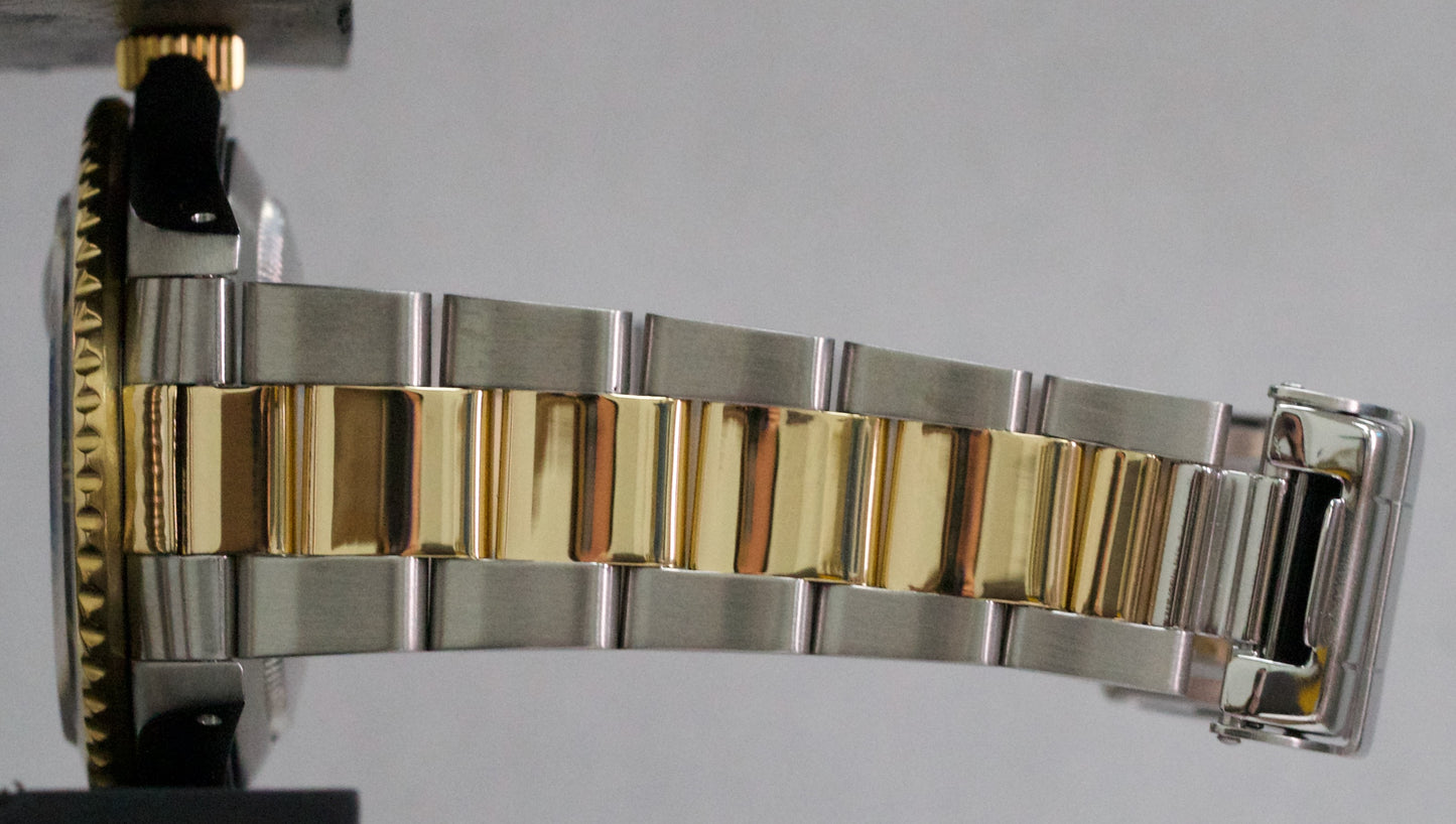 1993 Rolex Submariner Date 40mm BLACK 18K Yellow Gold Stainless Steel 16613