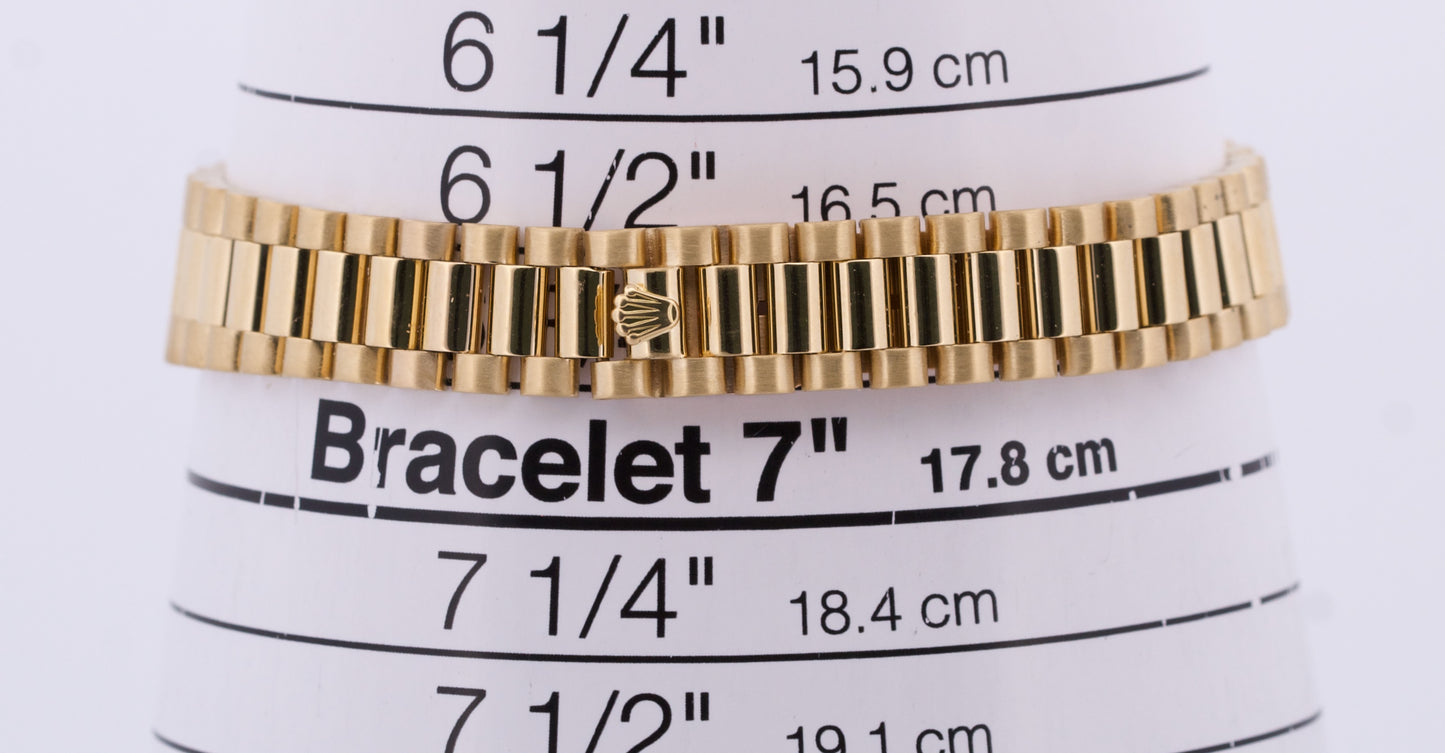 PAPERS Ladies Rolex DateJust President 26mm MOP DIAMOND 18K Gold 69178 BOX