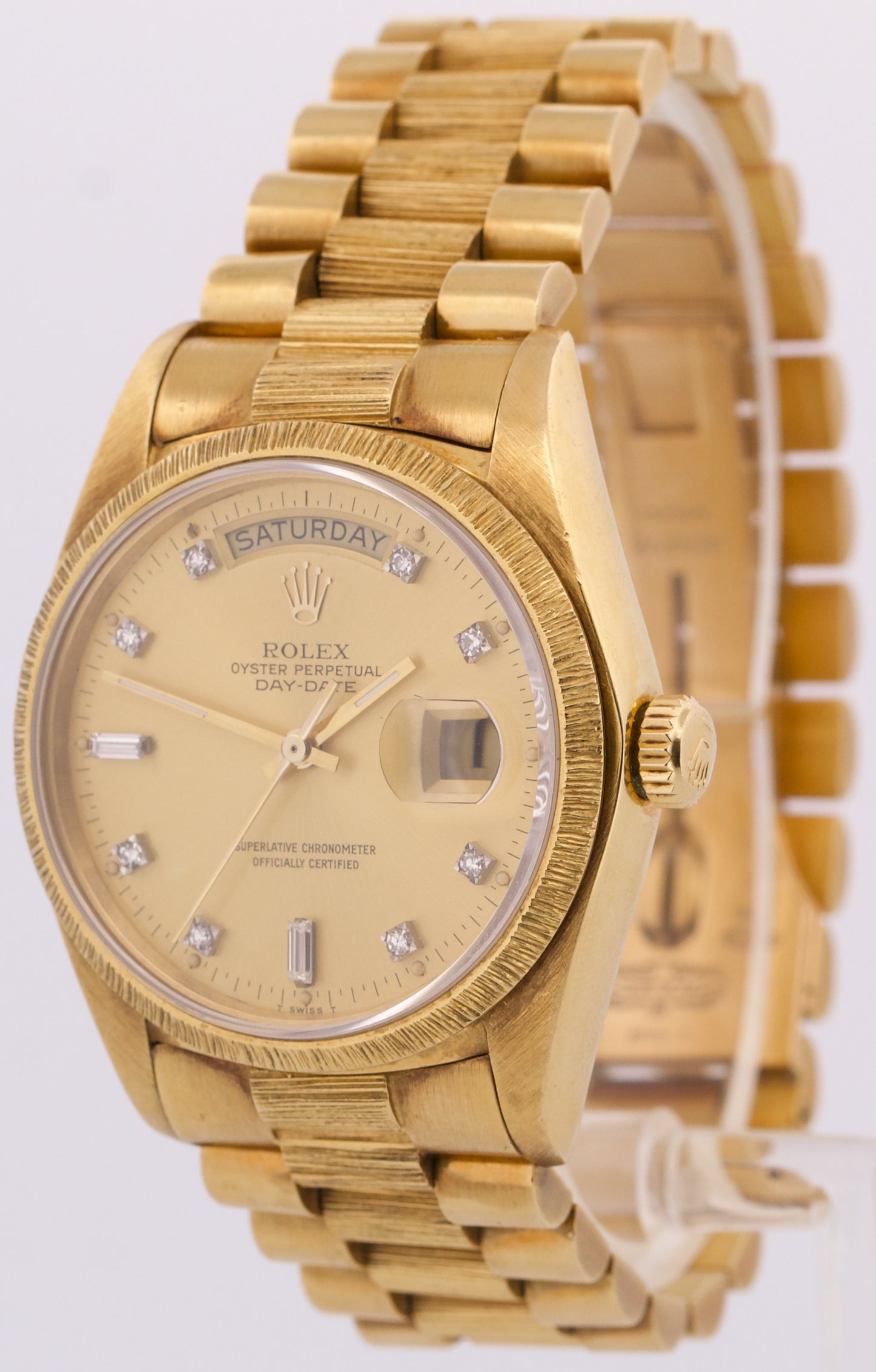 1978 Rolex Day-Date President 36mm FACTORY CHAMPAGNE DIAMOND 18K BARK 18078