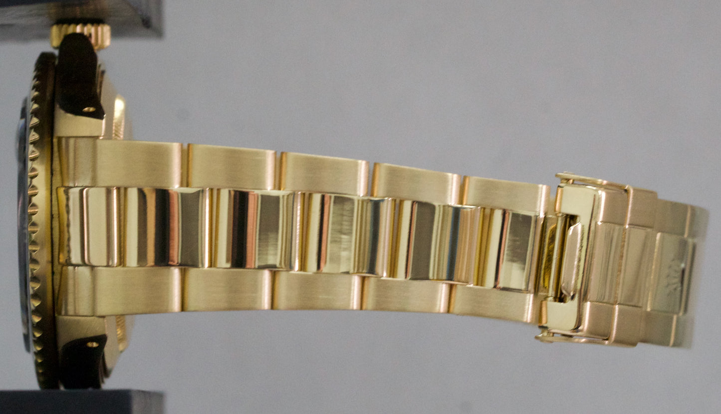 VINTAGE 1980 Rolex Submariner Date BLACK 18K Yellow Gold 40mm Oyster 16808 Watch