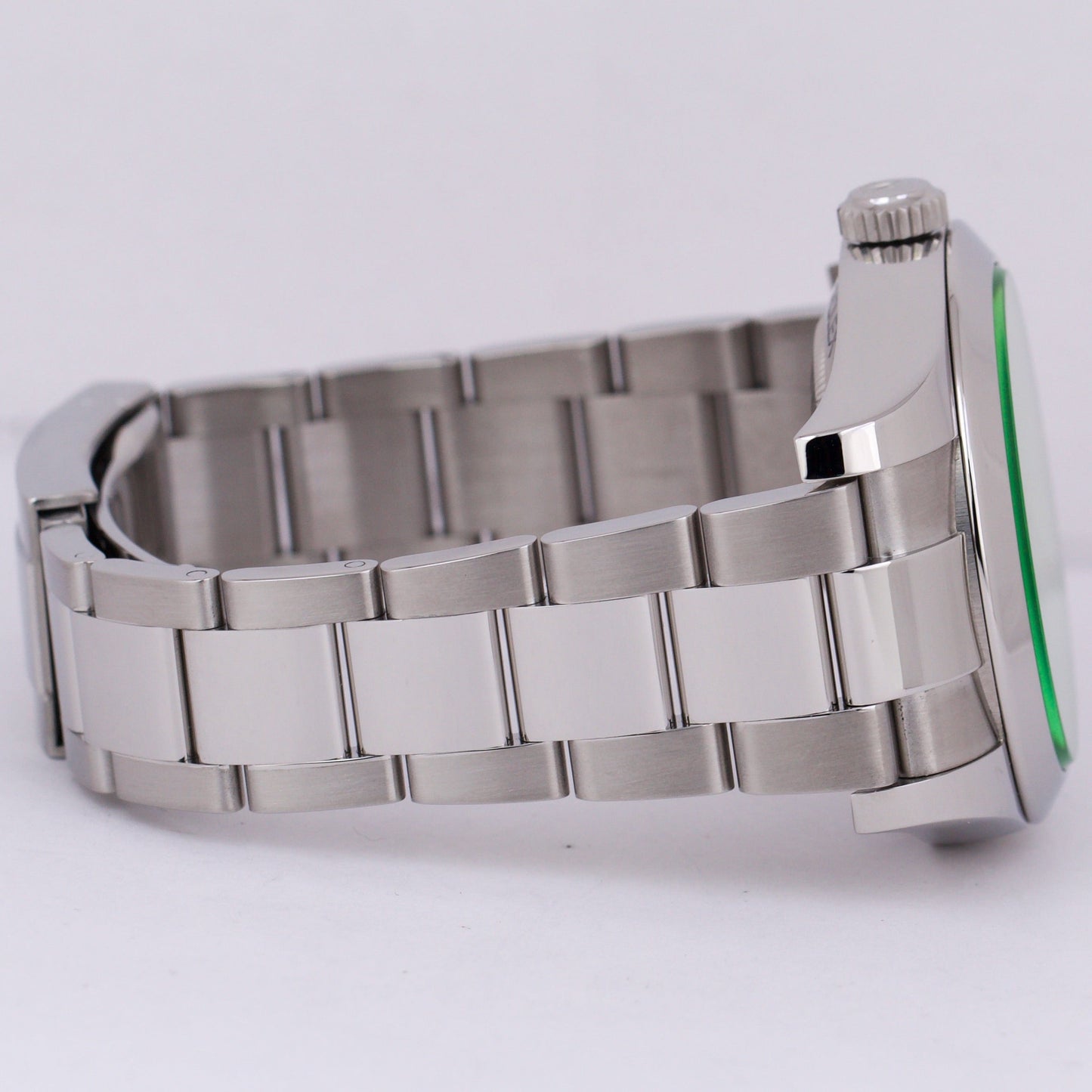 PAPERS Rolex Milgauss Z-Blue Green Crystal BLUE 40mm 116400 GV Steel Watch BOX