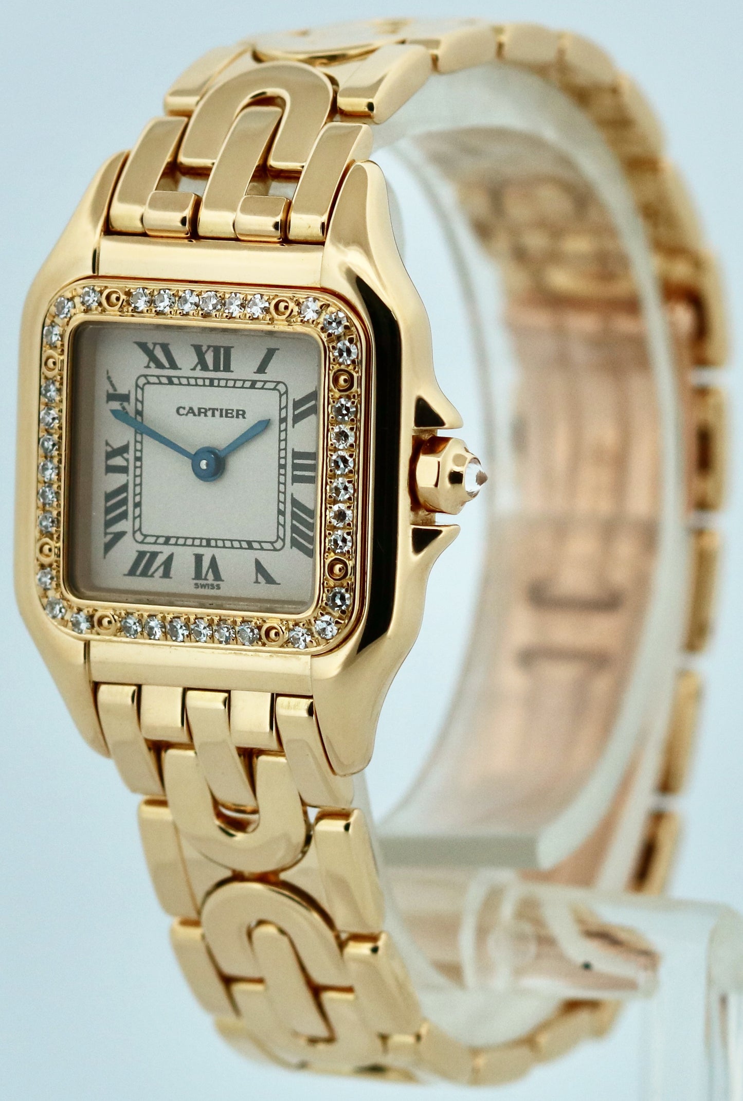 Ladies Cartier Panthere FACTORY DIAMOND 18K Gold 22mm DECO 1280 WF3070N3 BOX