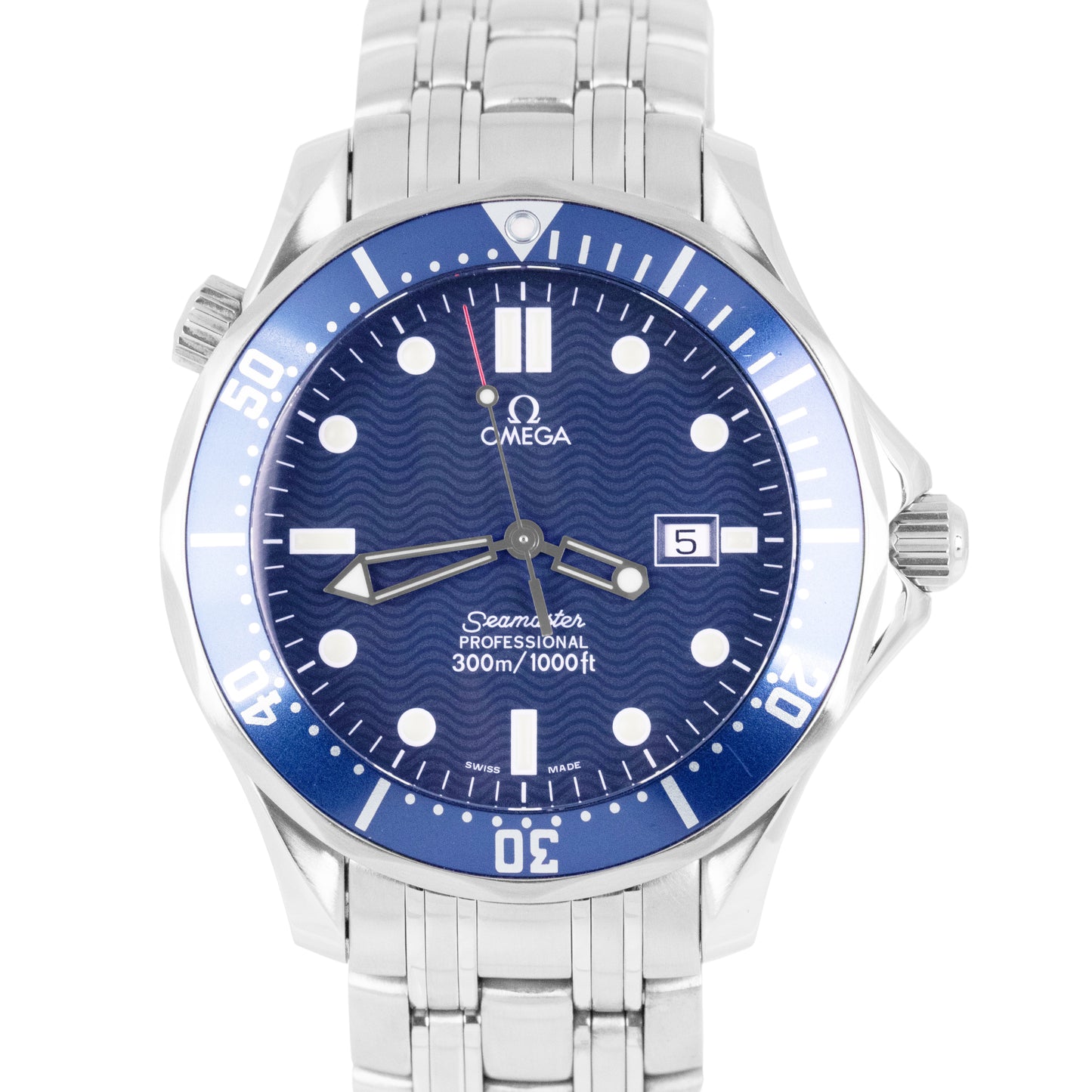 MINT Omega Seamaster Professional 300 Blue Wave Steel Quartz 41mm 2541.80.00 B+P