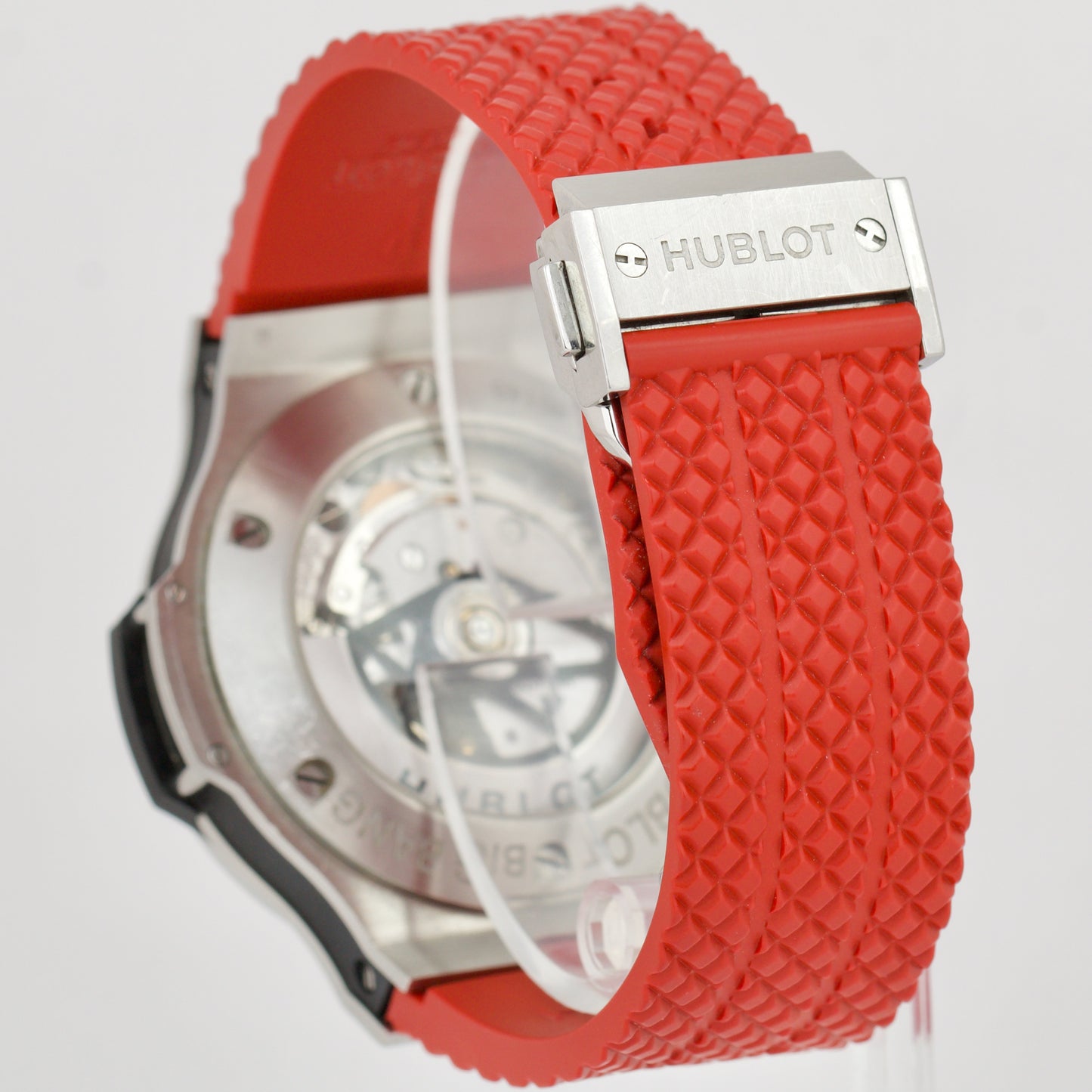 Hublot Big Bang Stainless Steel RED Black 44mm Rubber 301.SX.130.RX Chrono Watch