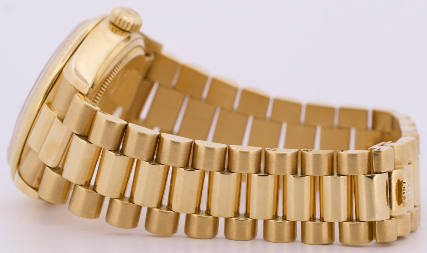 1985 Rolex Day-Date President CHAMPAGNE 36mm 18K Yellow Gold Fluted Watch 18038