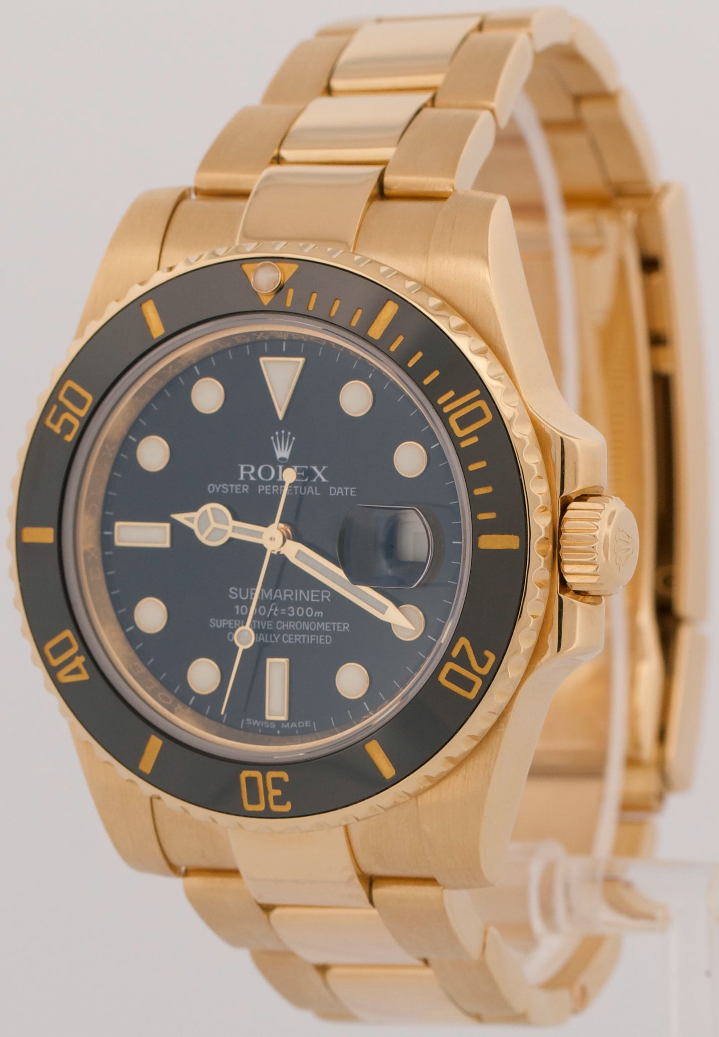 MINT PAPERS Rolex Submariner Date Ceramic 18K Yellow Gold Black 40mm 116618 BOX