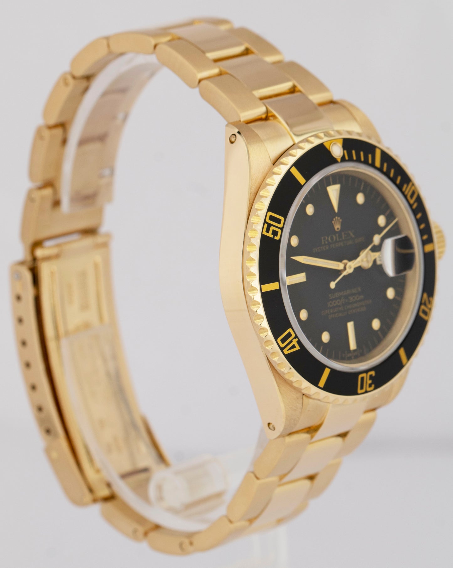 MINT 1983 Rolex Submariner Date Black NIPPLE 18K Yellow Gold 40mm 16808 Watch