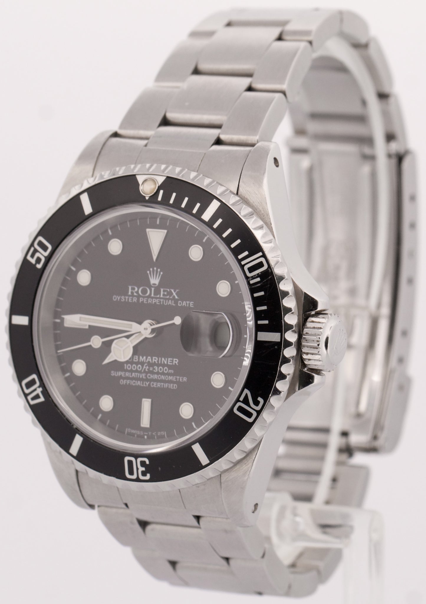 1996 Rolex Submariner Date BLACK Stainless Steel 40mm Oyster Automatic 16610