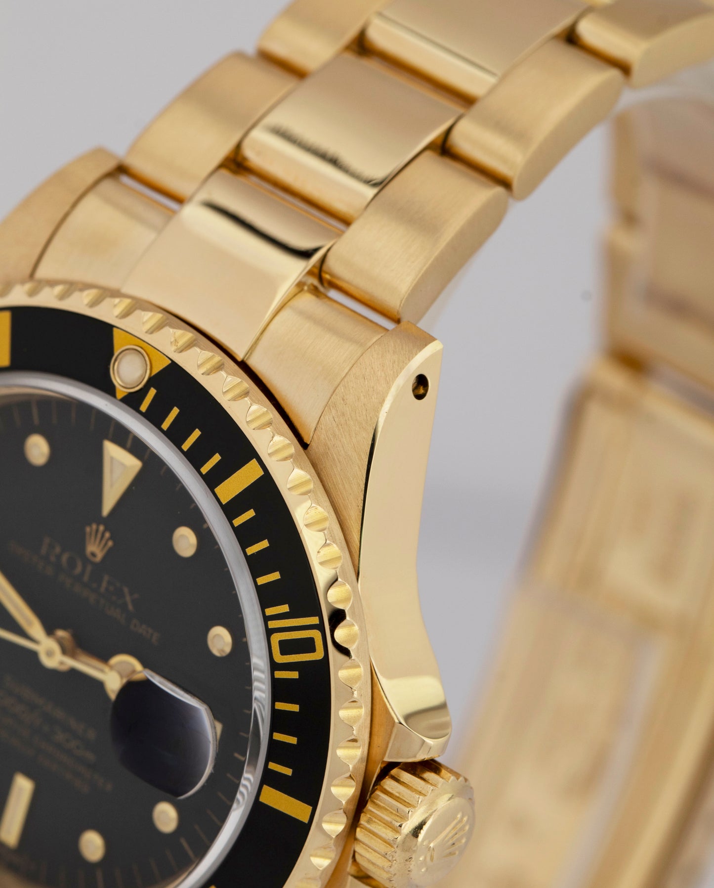 MINT 1983 Rolex Submariner Date Black NIPPLE 18K Yellow Gold 40mm 16808 Watch