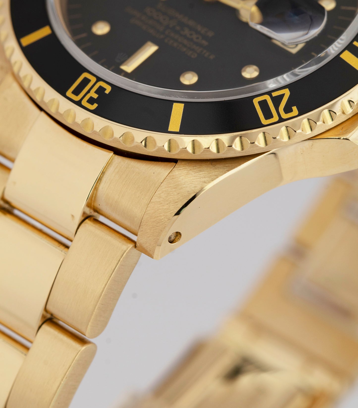 MINT 1983 Rolex Submariner Date Black NIPPLE 18K Yellow Gold 40mm 16808 Watch
