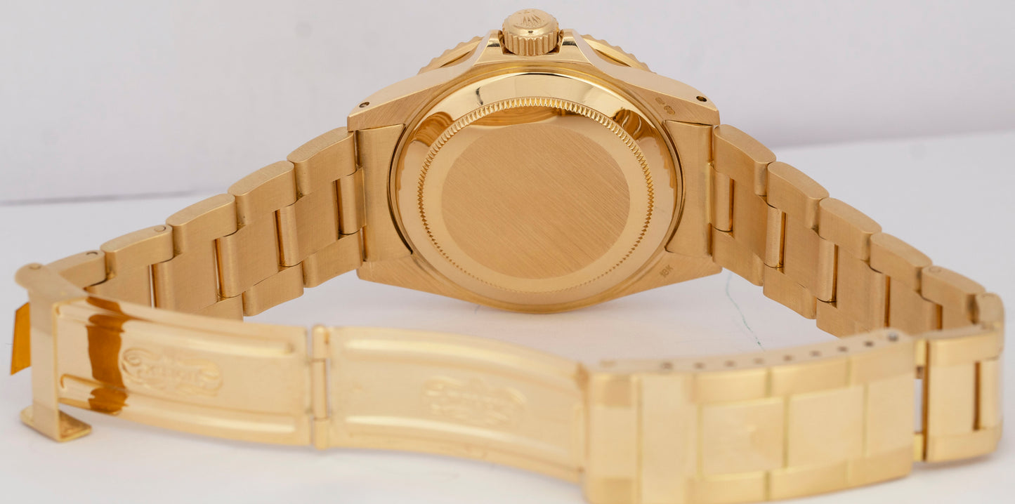 MINT 1983 Rolex Submariner Date Black NIPPLE 18K Yellow Gold 40mm 16808 Watch