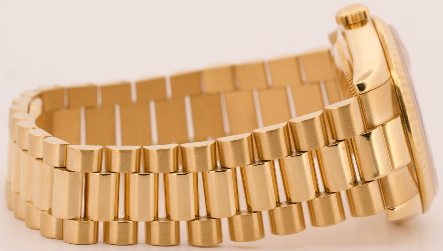 Rolex Day-Date President CHAMPAGNE 18K Yellow Gold Fluted 36mm 118238 Watch