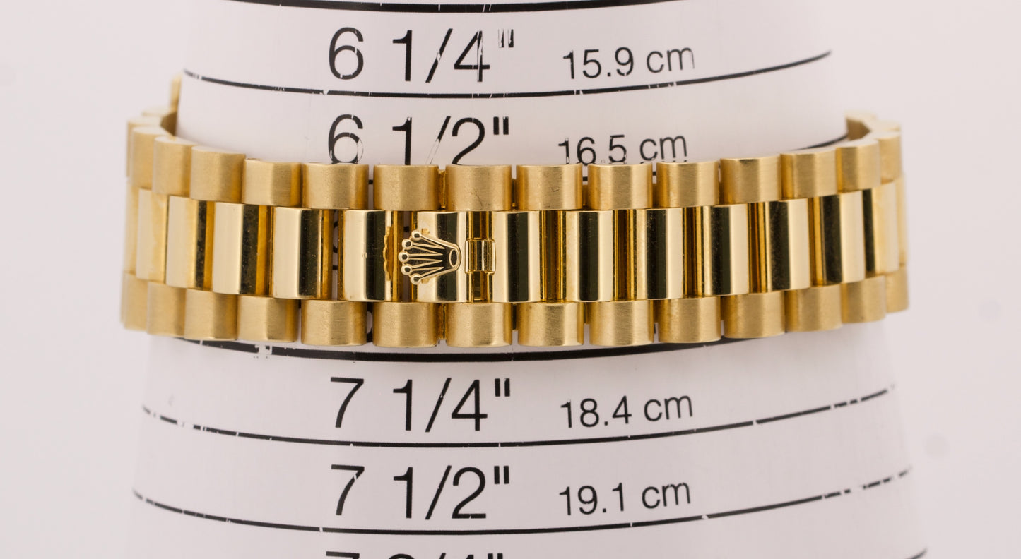 Rolex Day-Date President WHITE 18K Yellow Gold Fluted 36mm 118238 Watch BOX