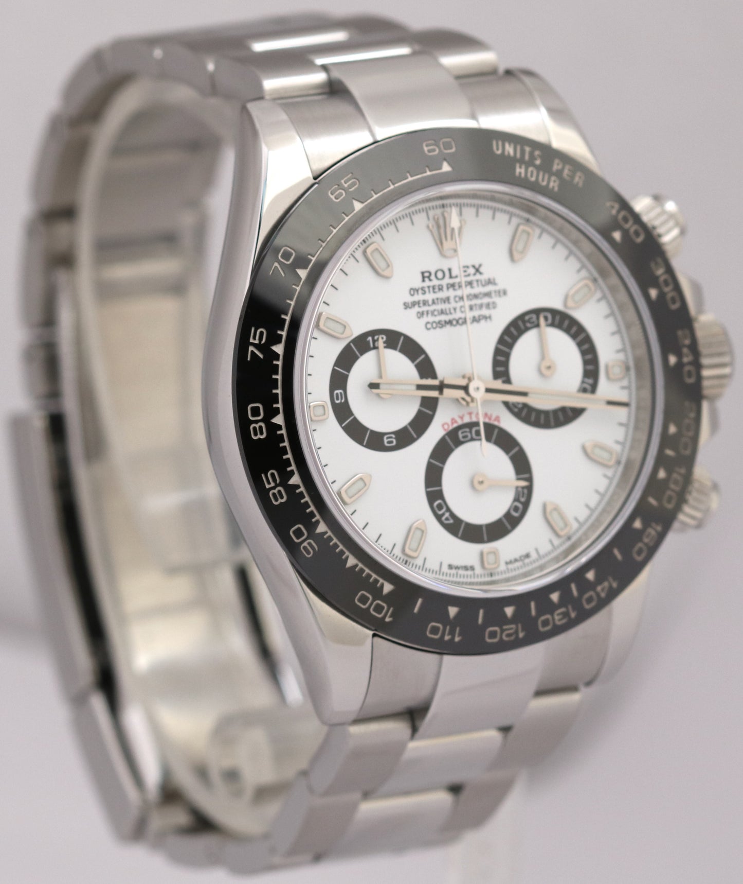 Rolex Daytona Cosmograph PANDA Stainless Steel Ceramic White 40mm 116500 Watch