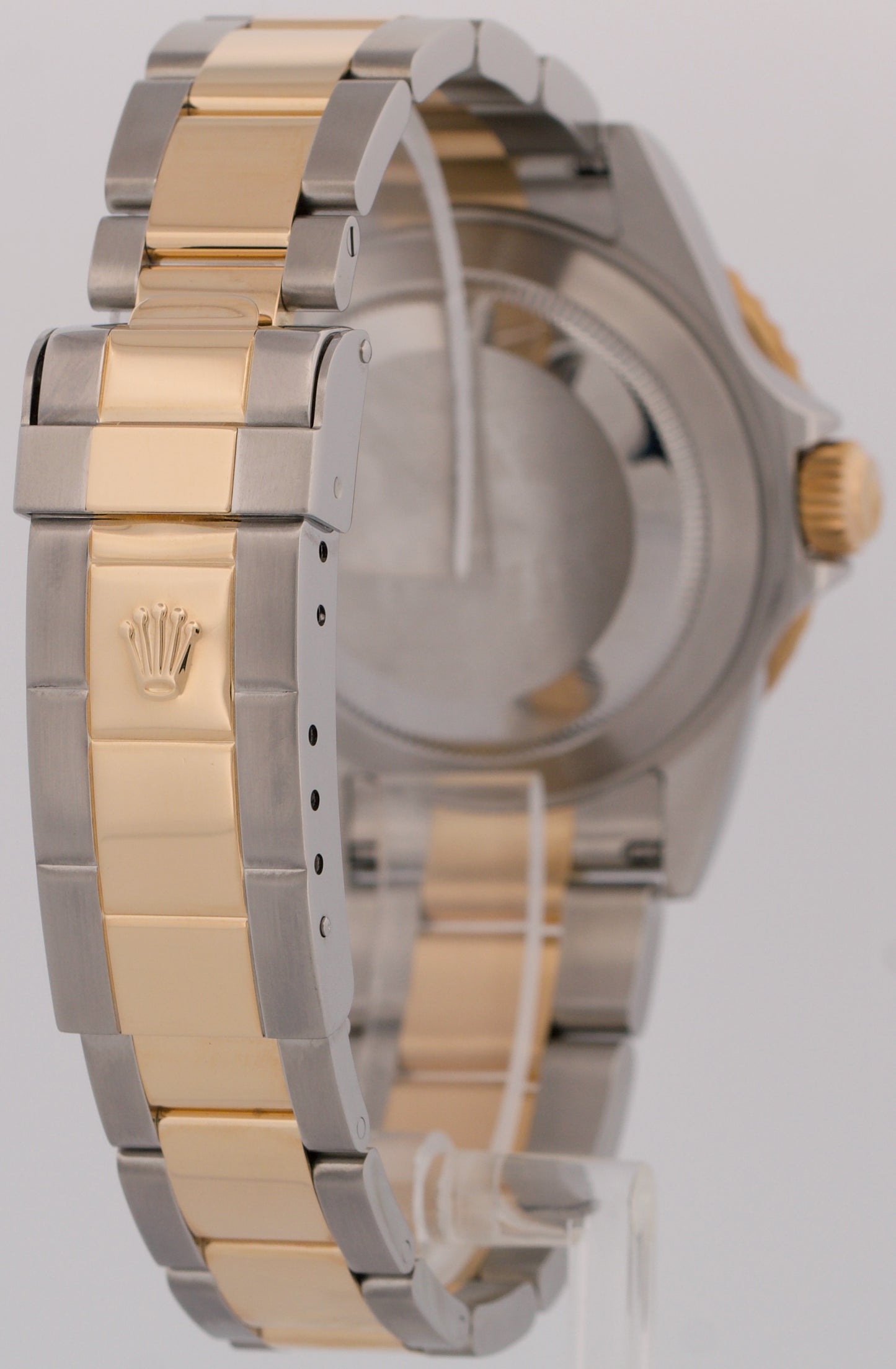 MINT PAPERS Rolex Submariner 40mm BLUE 18K Steel No-Holes GOLD BUCKLE 16613 BOX