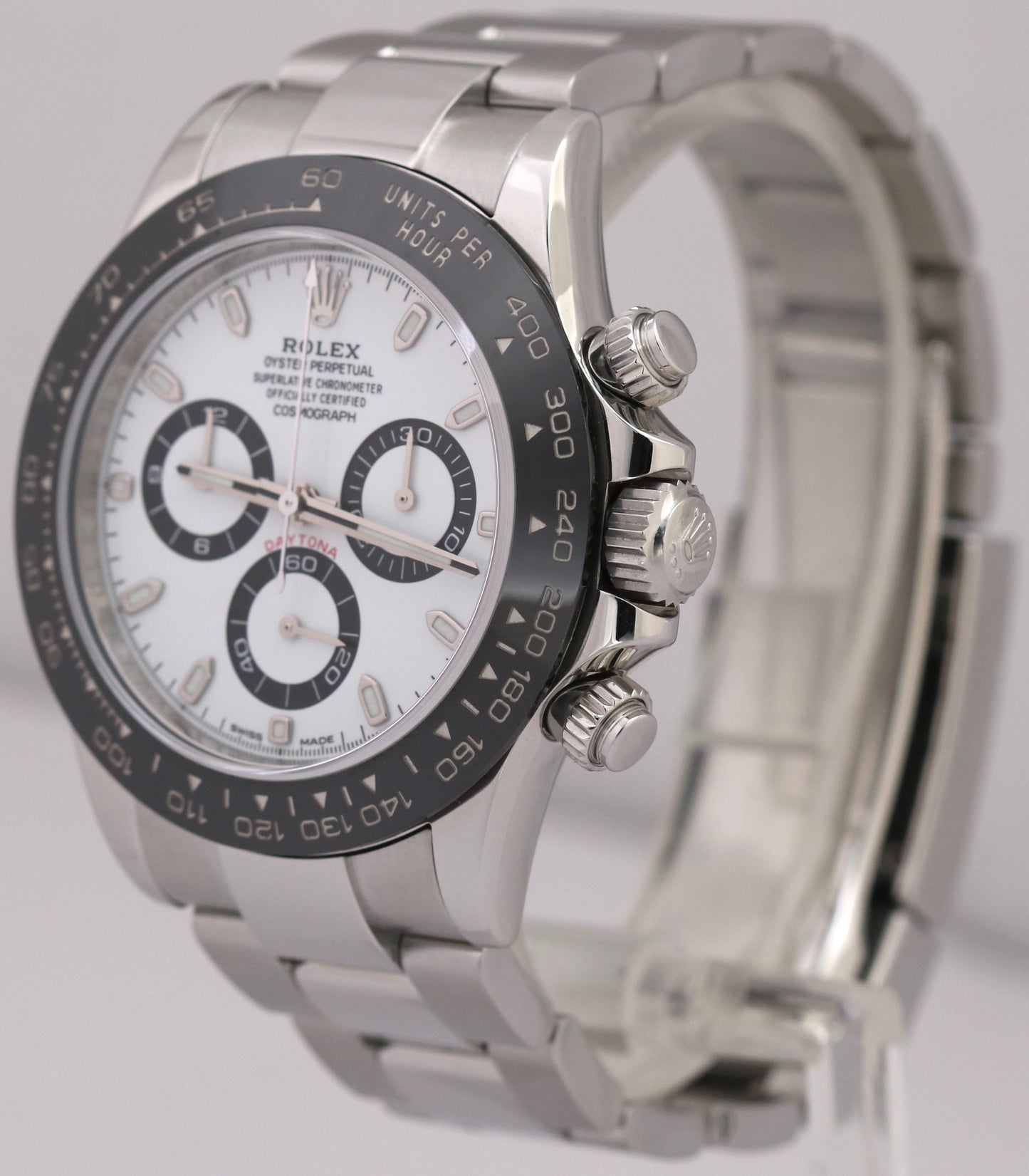 Rolex Daytona Cosmograph PANDA Stainless Steel Ceramic White 40mm 116500 Watch
