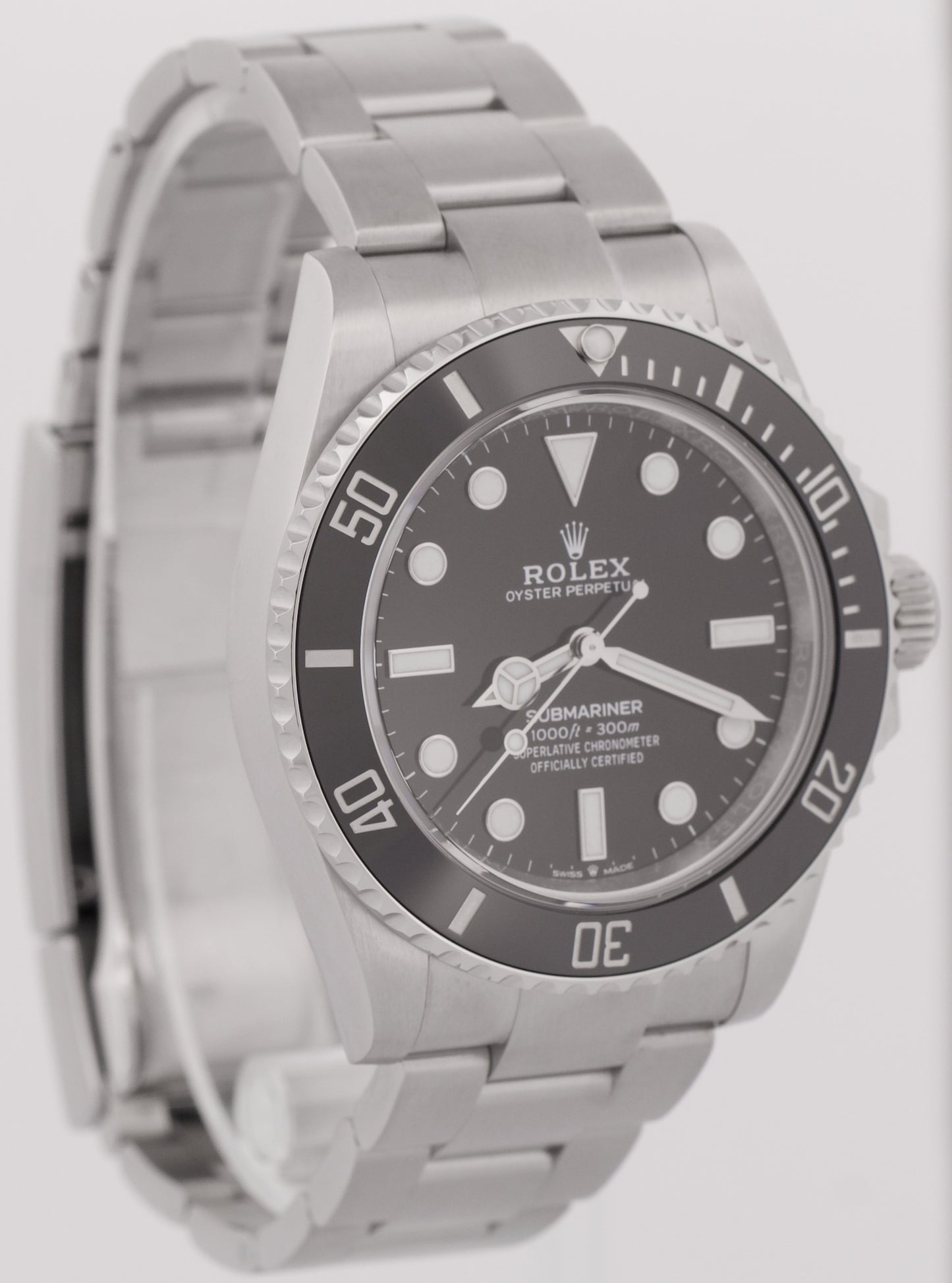2023 PAPERS Rolex Submariner 41mm Ceramic No-Date Black Steel 124060 Watch BOX