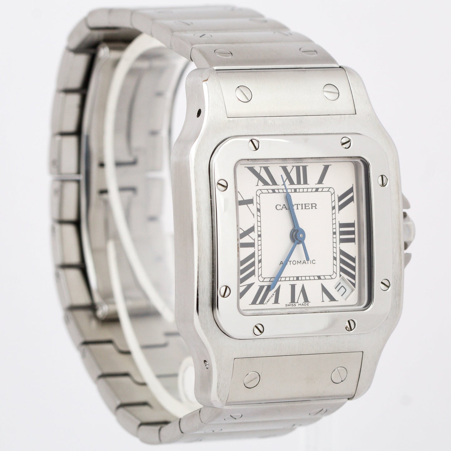 Cartier Santos Galbee XL Stainless 32mm White Roman Numeral Watch 2823 W20098D6