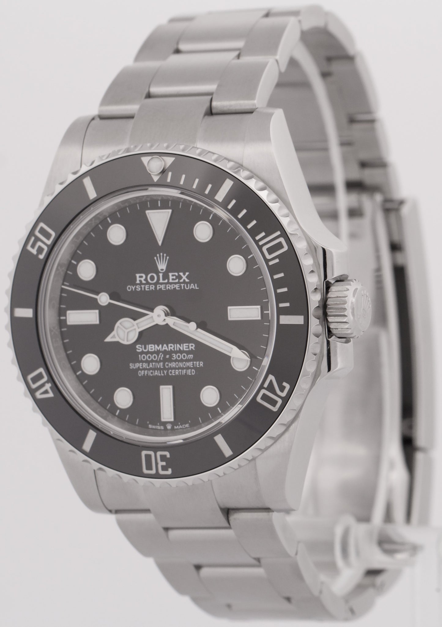 2023 PAPERS Rolex Submariner 41mm Ceramic No-Date Black Steel 124060 Watch BOX