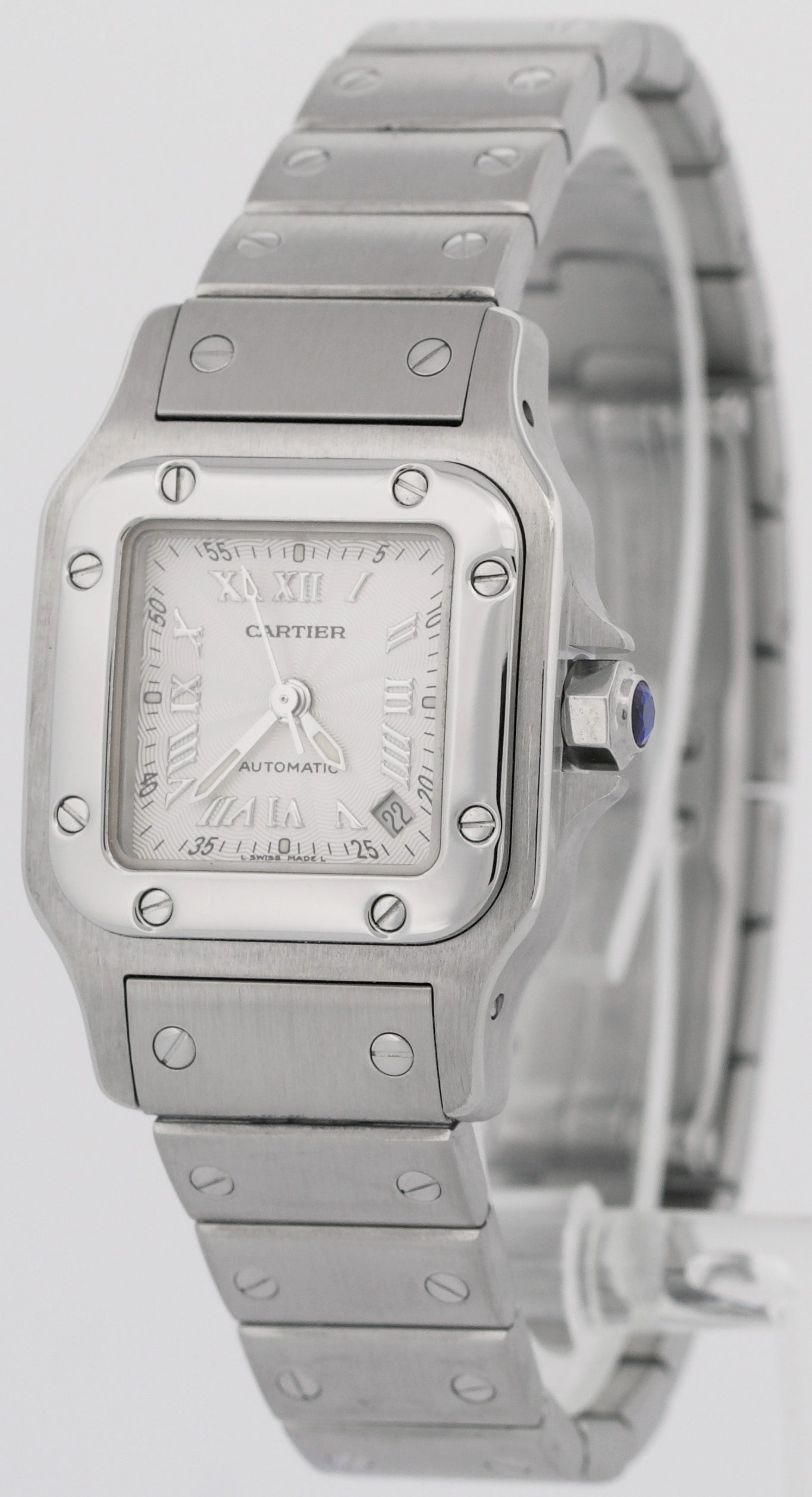 MINT PAPERS Cartier Santos Galbee Steel SILVER Roman Automatic 24mm 2423 BOX