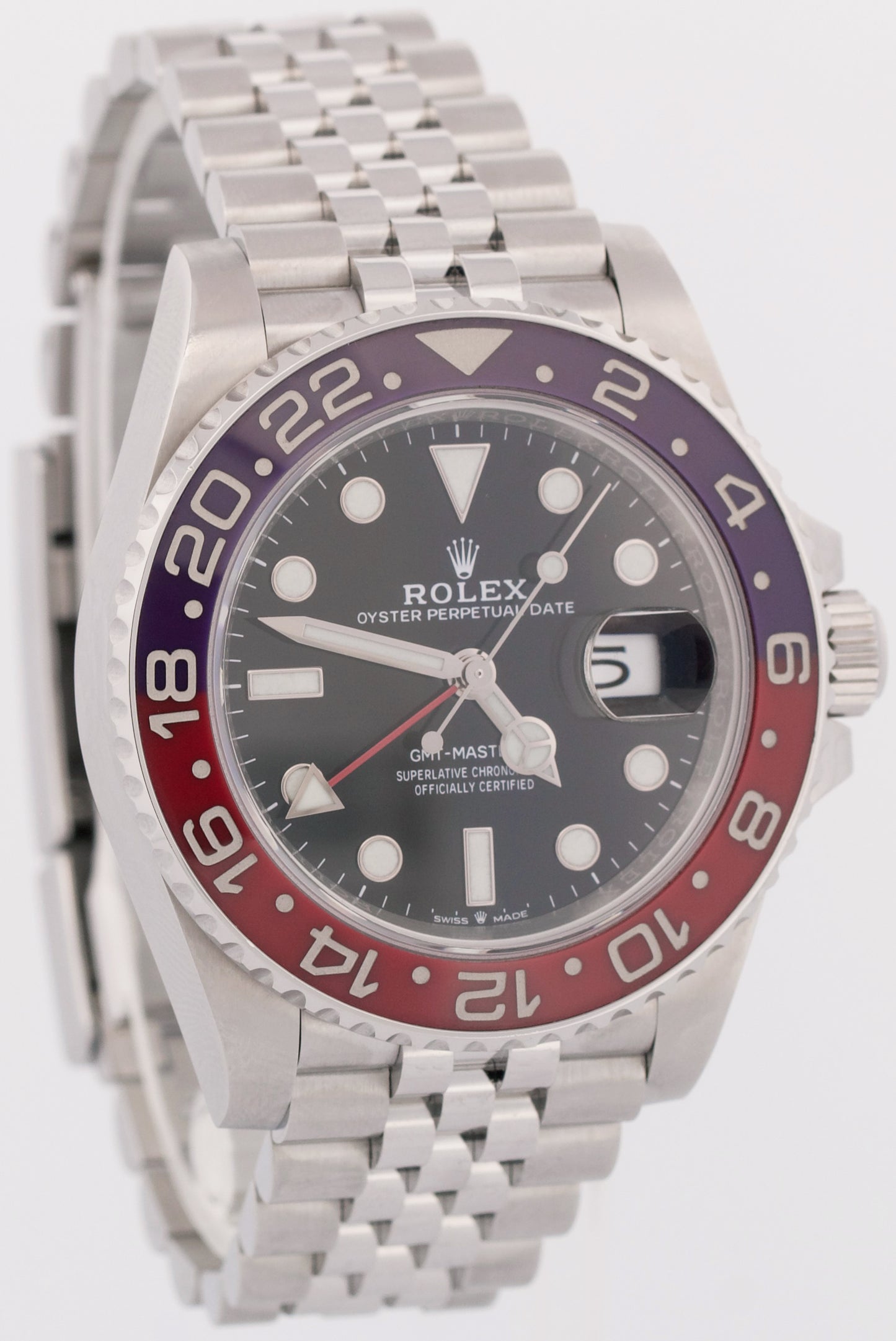 MINT Rolex GMT-Master II 40mm PEPSI Red Blue Stainless JUBILEE 126710 BLRO BOX