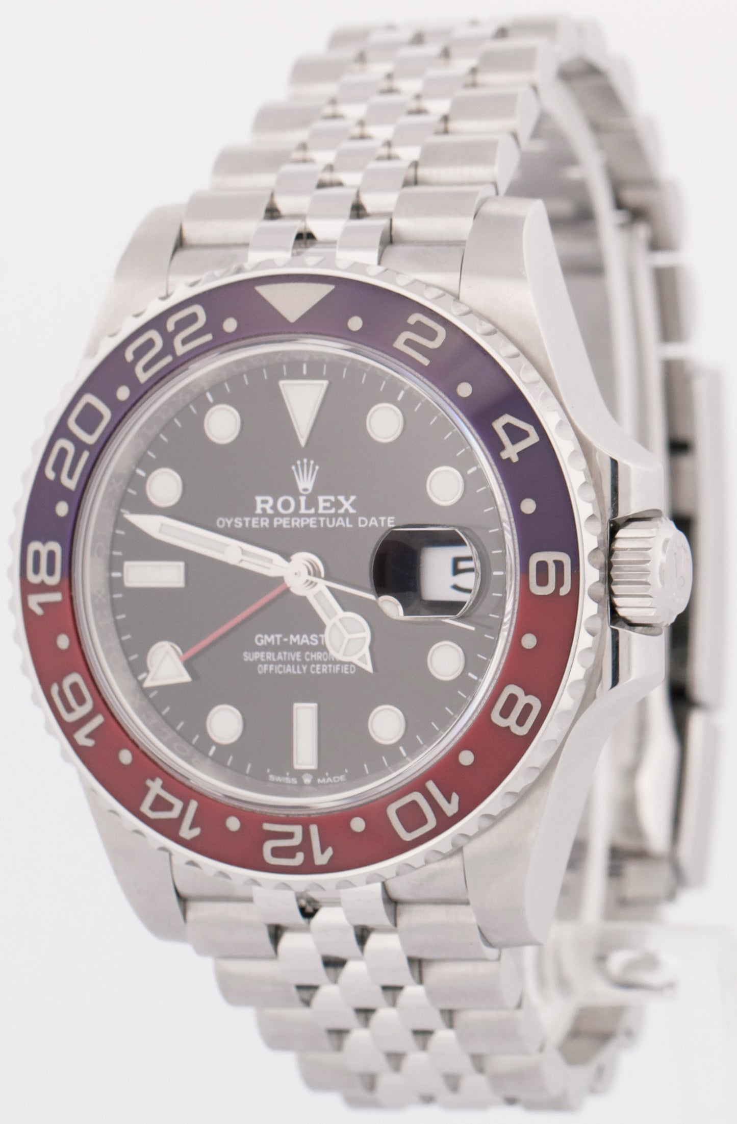 MINT Rolex GMT-Master II 40mm PEPSI Red Blue Stainless JUBILEE 126710 BLRO BOX