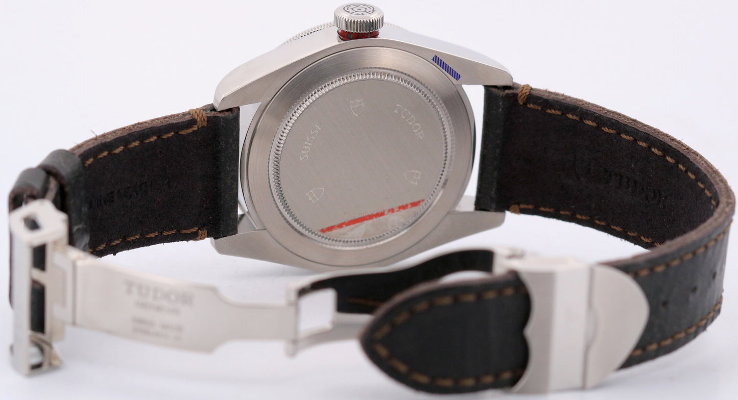2016 PAPERS Tudor Heritage Black Bay RED Steel SMILEY 41mm 79220R Watch BOX
